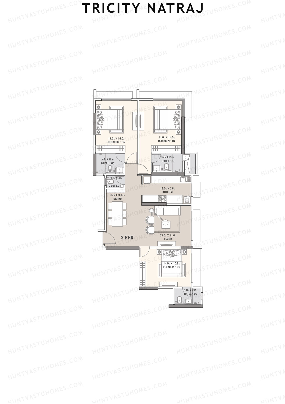 Tricity Natraj Tower A Unit 2 Floor Plan