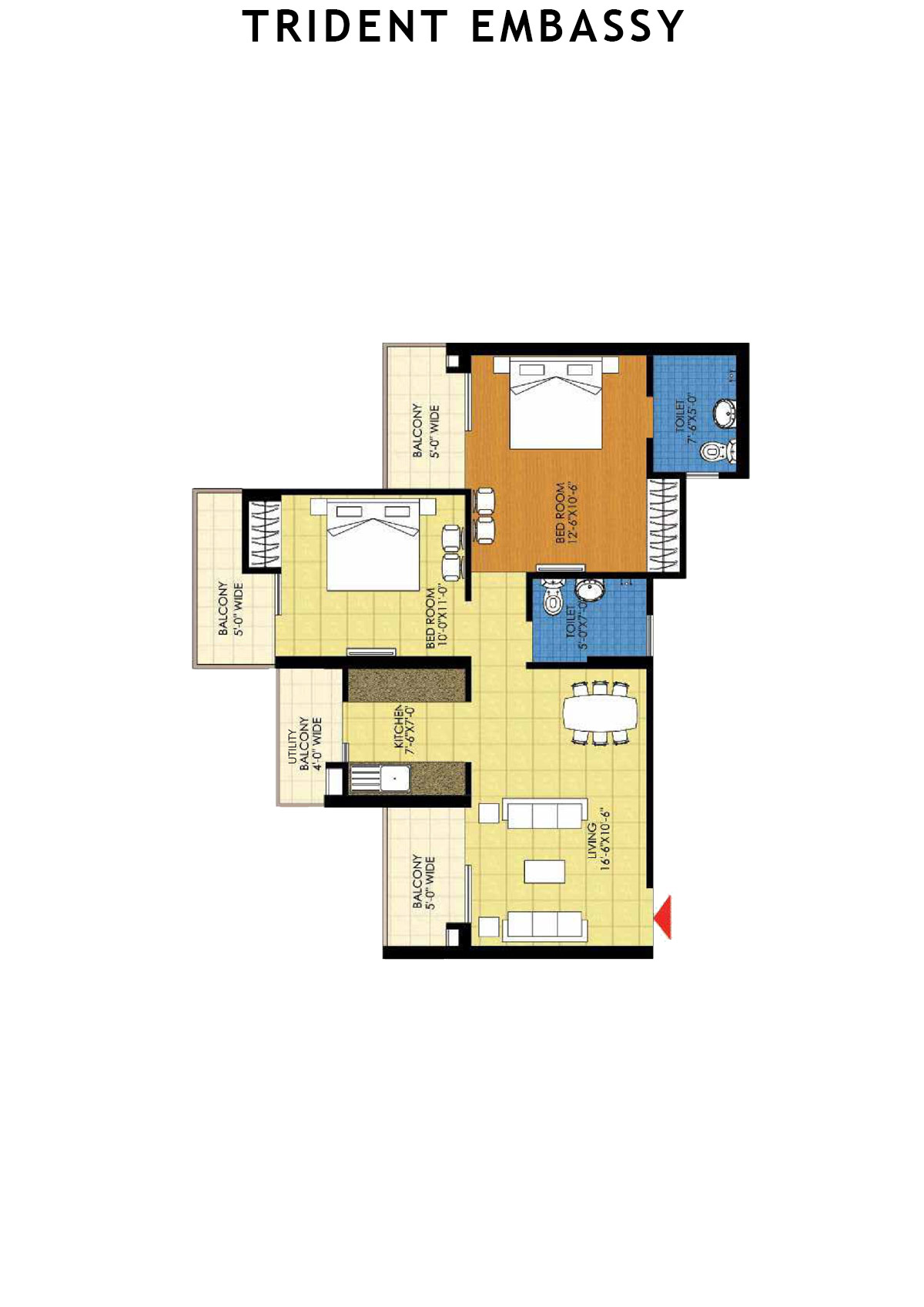 Trident Embassy Tower A Unit 1 Floor Plan