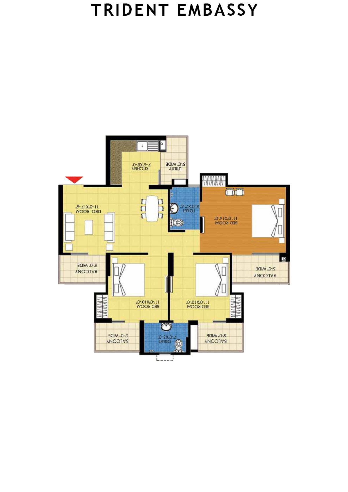Trident Embassy Tower A Unit 4 Floor Plan