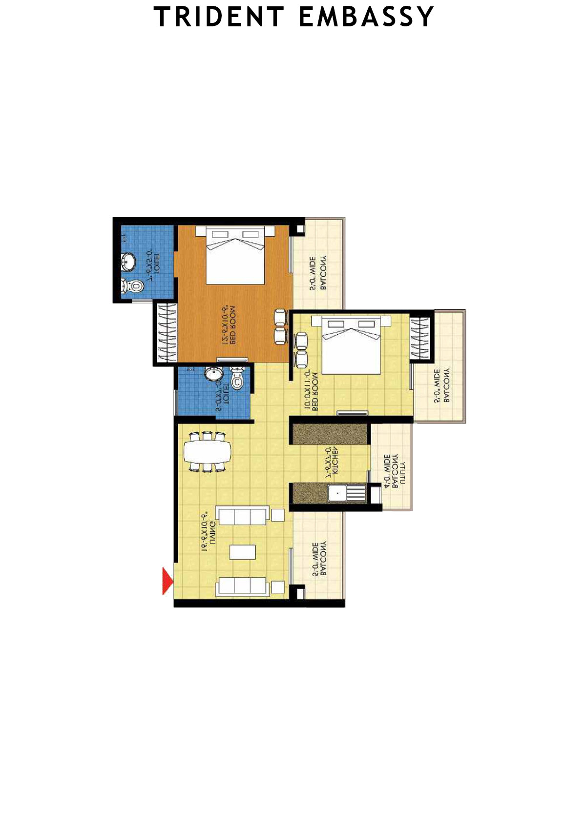 Trident Embassy Tower B Unit 1 Floor Plan