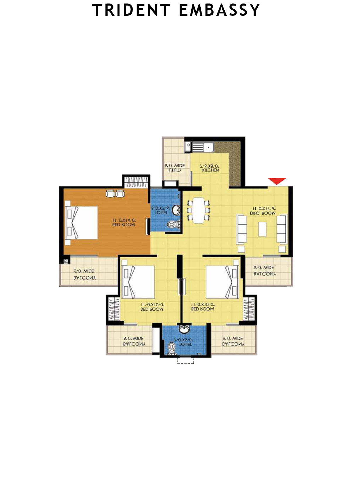 Trident Embassy Tower B Unit 4 Floor Plan