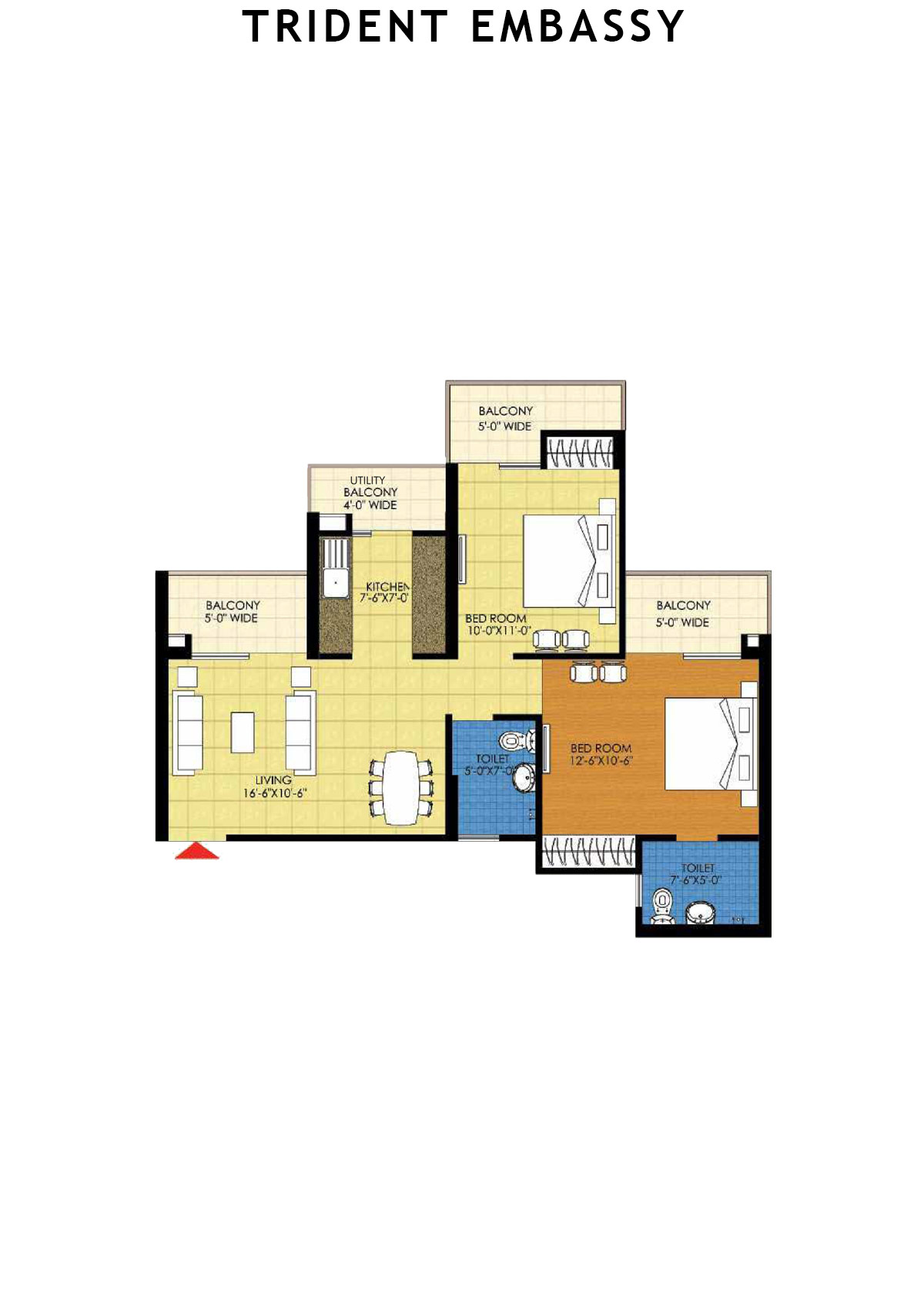 Trident Embassy Tower B Unit 6 Floor Plan