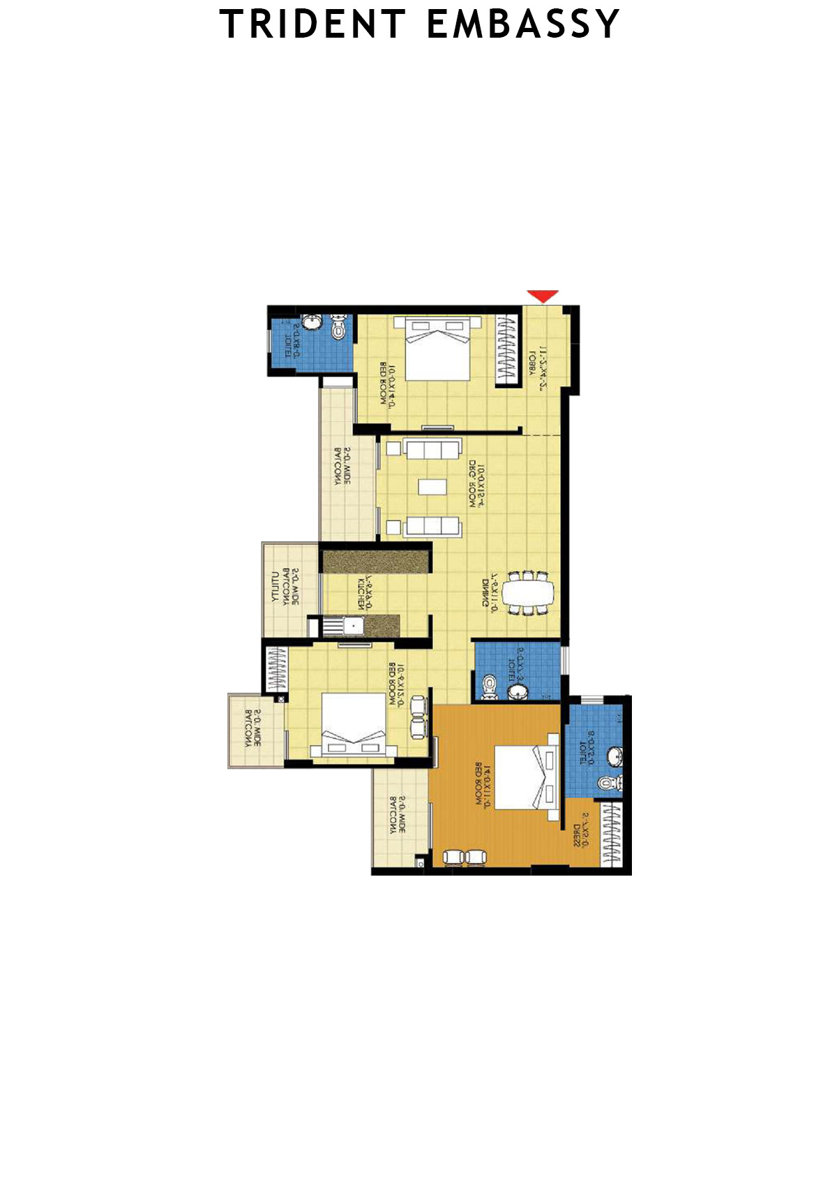 Trident Embassy Tower D Unit 2 Floor Plan