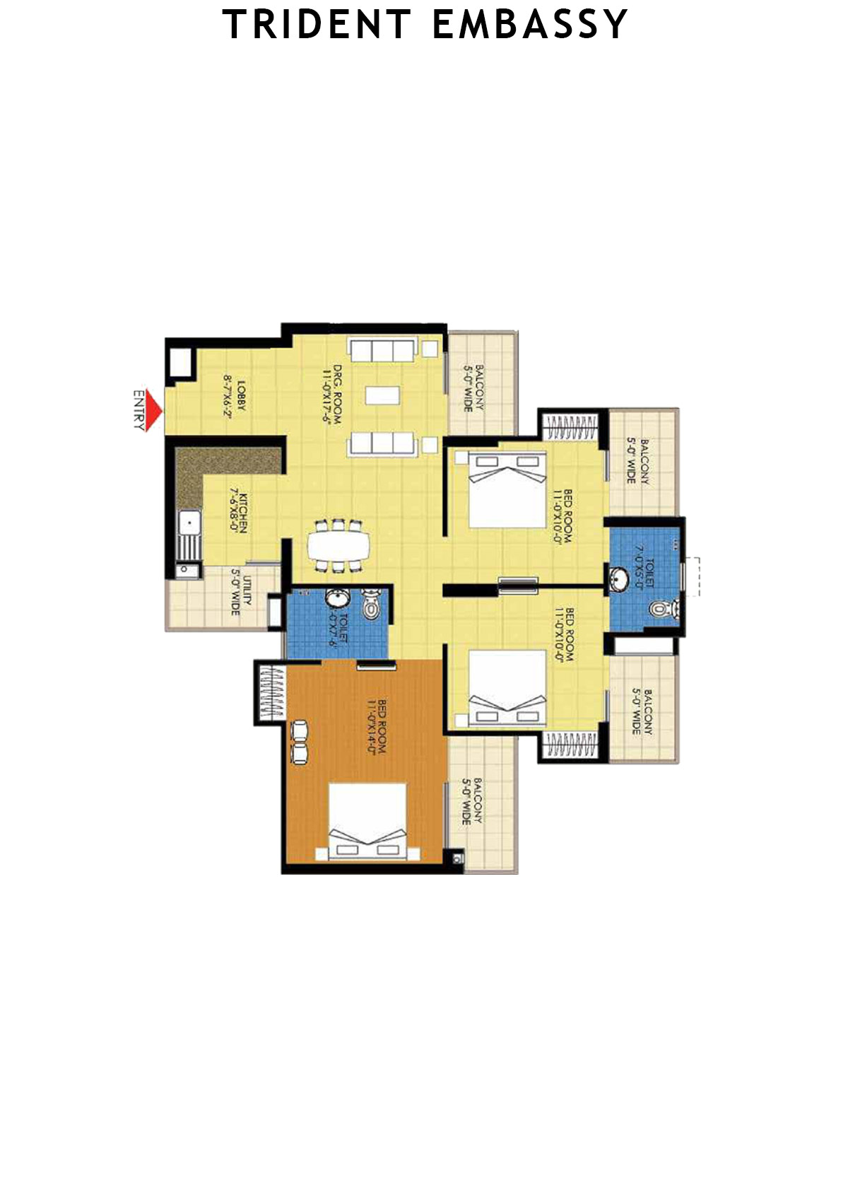 Trident Embassy Tower E Unit 1 Floor Plan