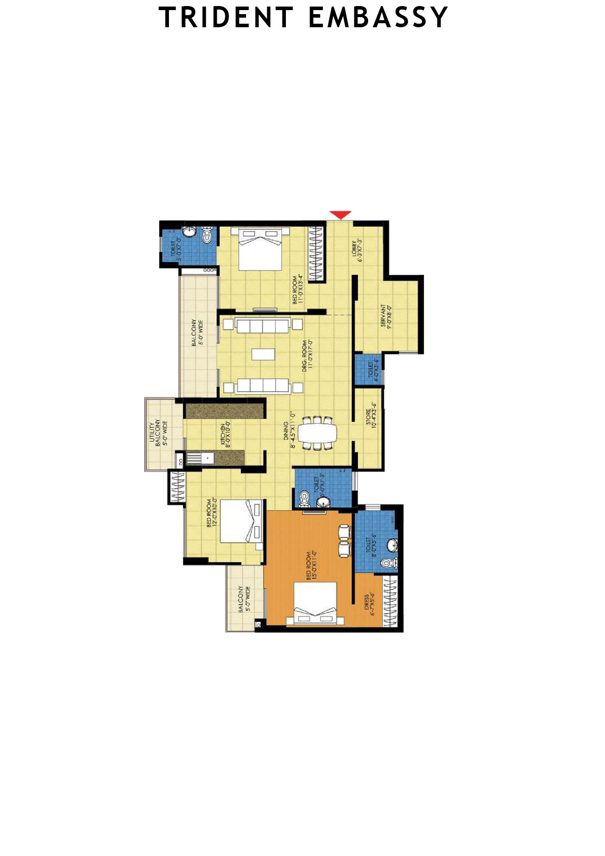 Trident Embassy Tower F Unit 2 Floor Plan