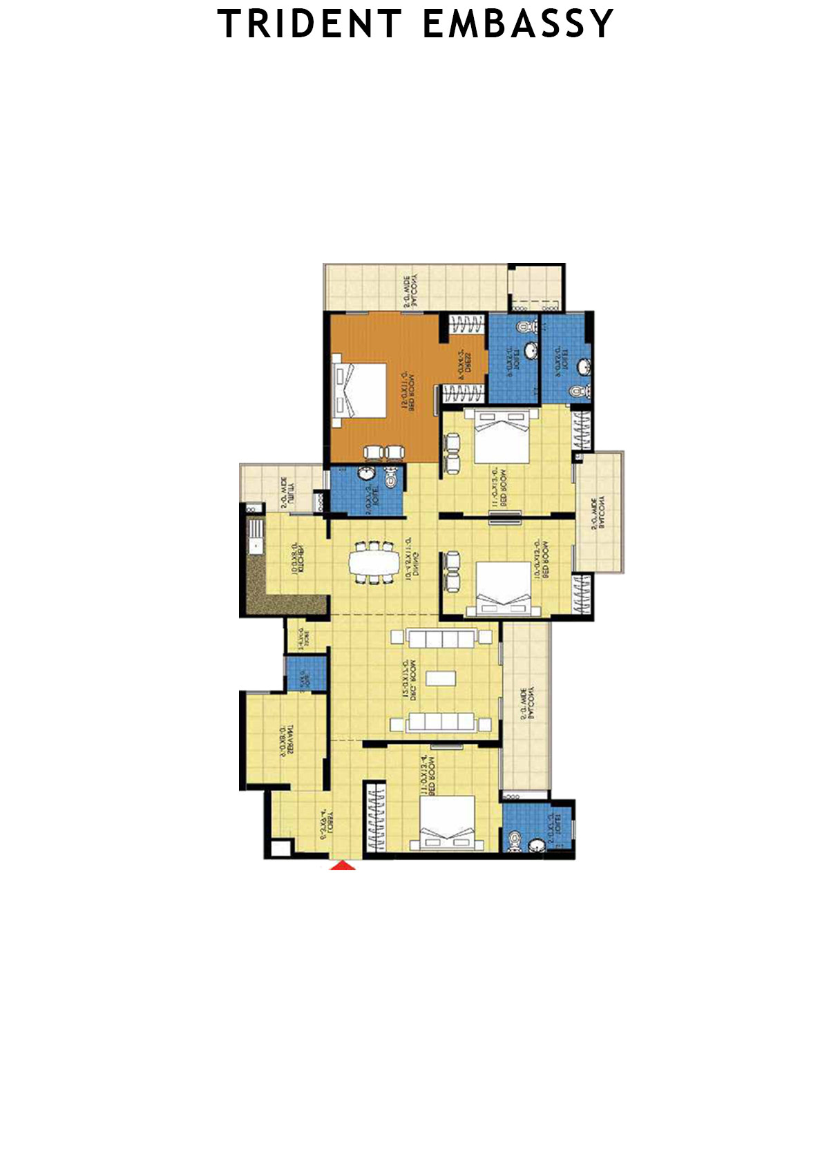 Trident Embassy Tower F Unit 3 Floor Plan