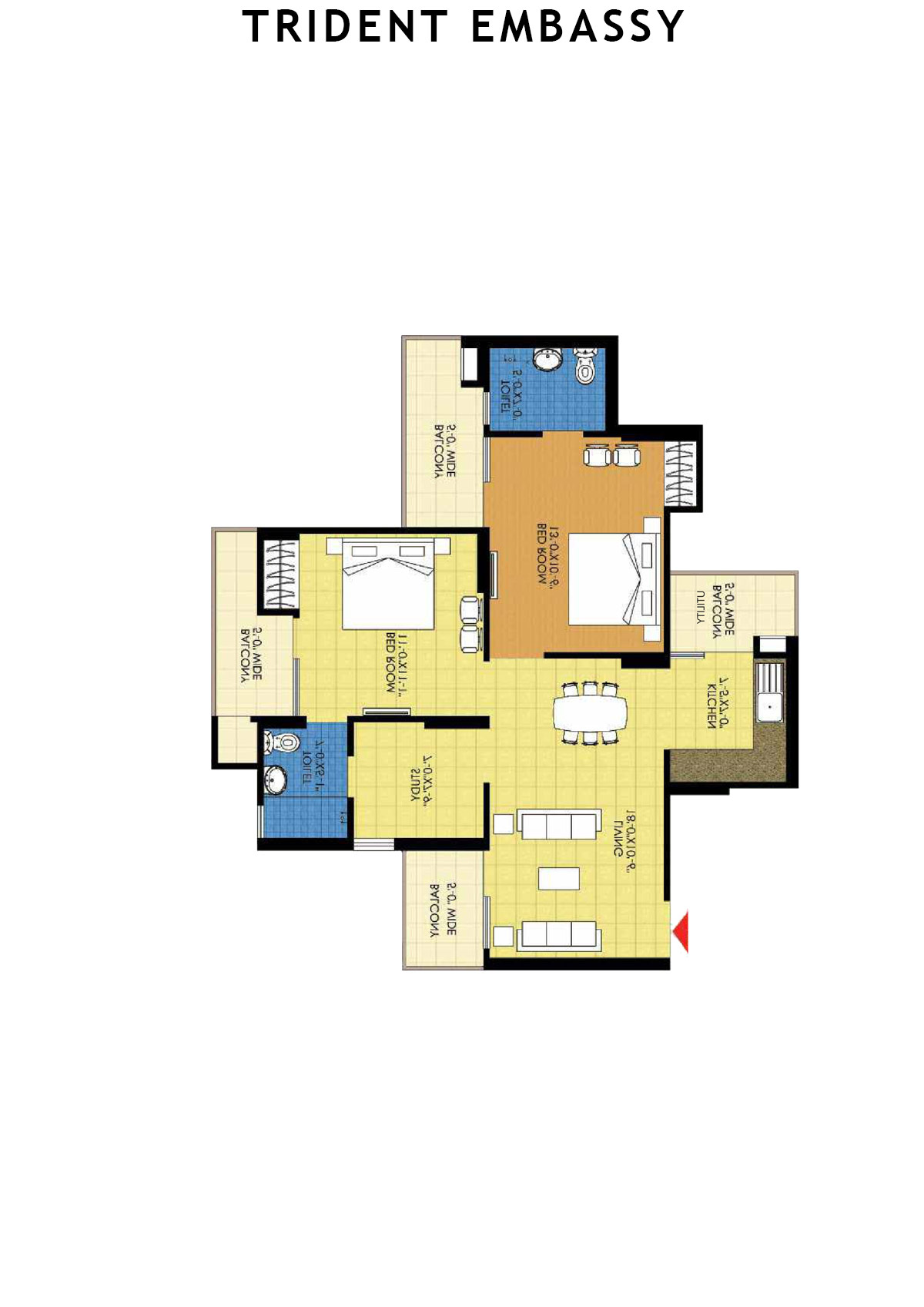 Trident Embassy Tower G Unit 1 Floor Plan