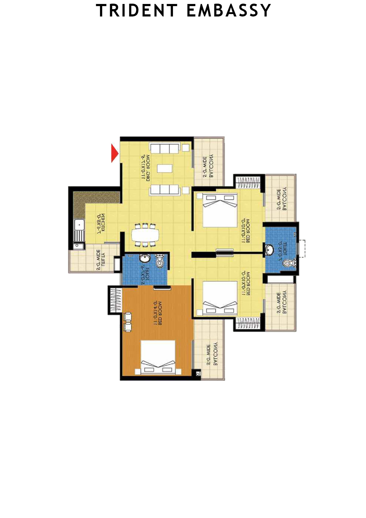 Trident Embassy Tower G Unit 3 Floor Plan