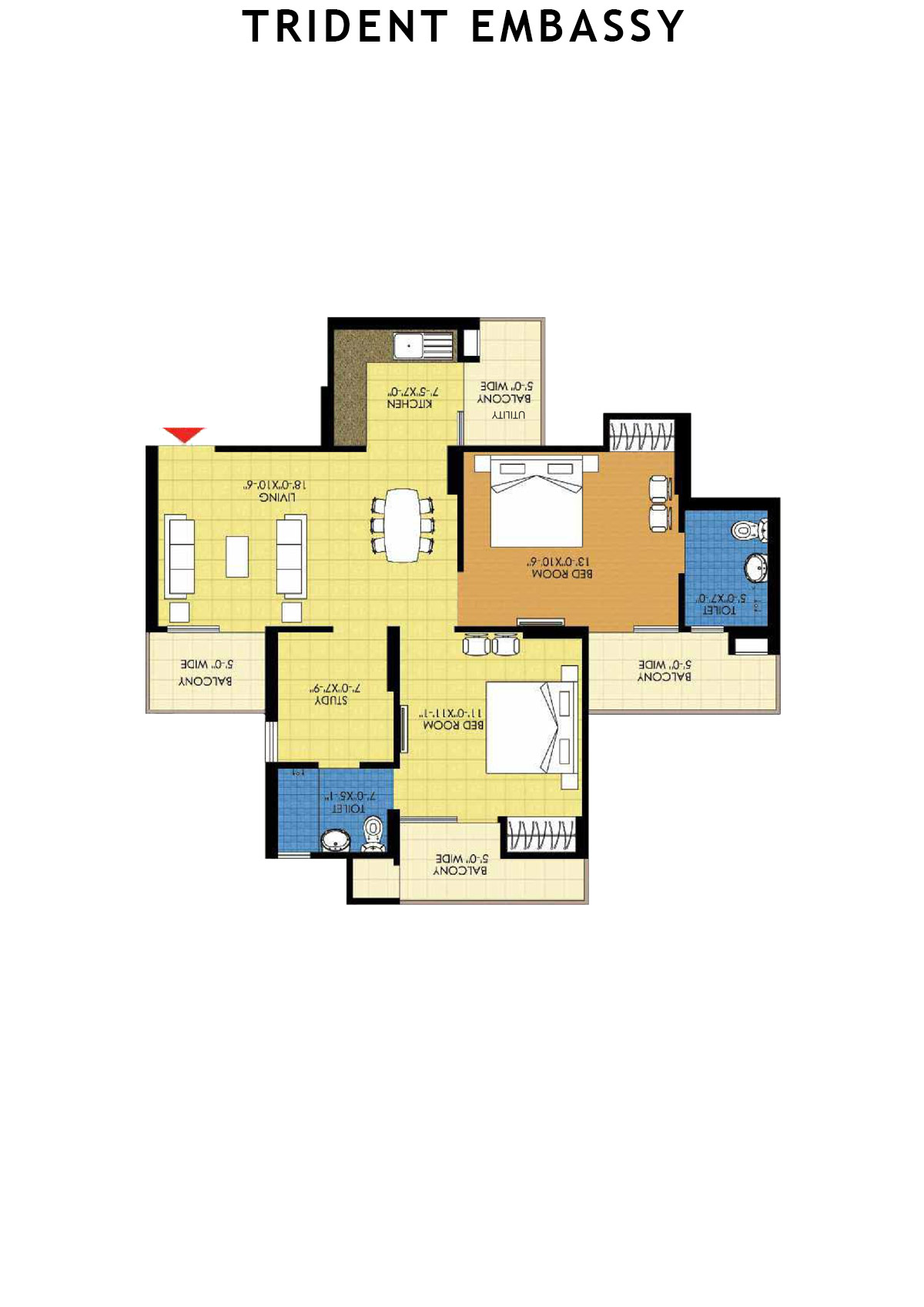 Trident Embassy Tower G Unit 4 Floor Plan