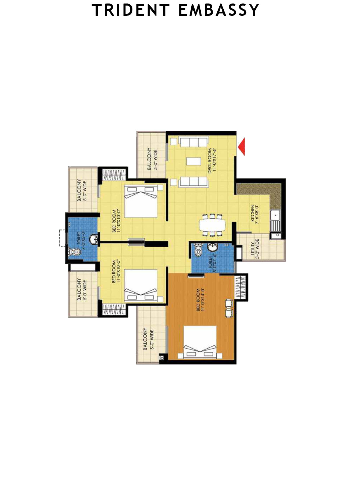 Trident Embassy Tower G Unit 5 Floor Plan