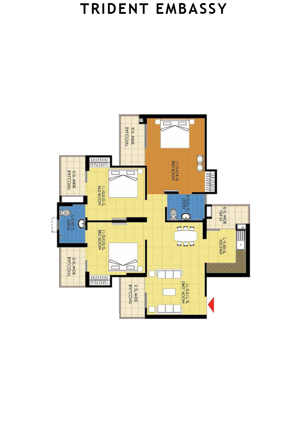 Trident Embassy Tower G Unit 6 Floor Plan
