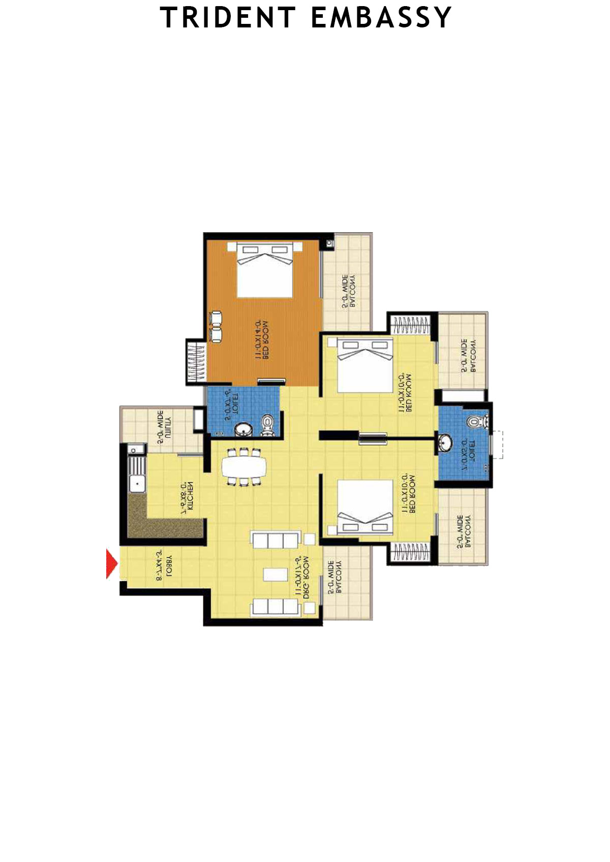 Trident Embassy Tower H Unit 2 Floor Plan