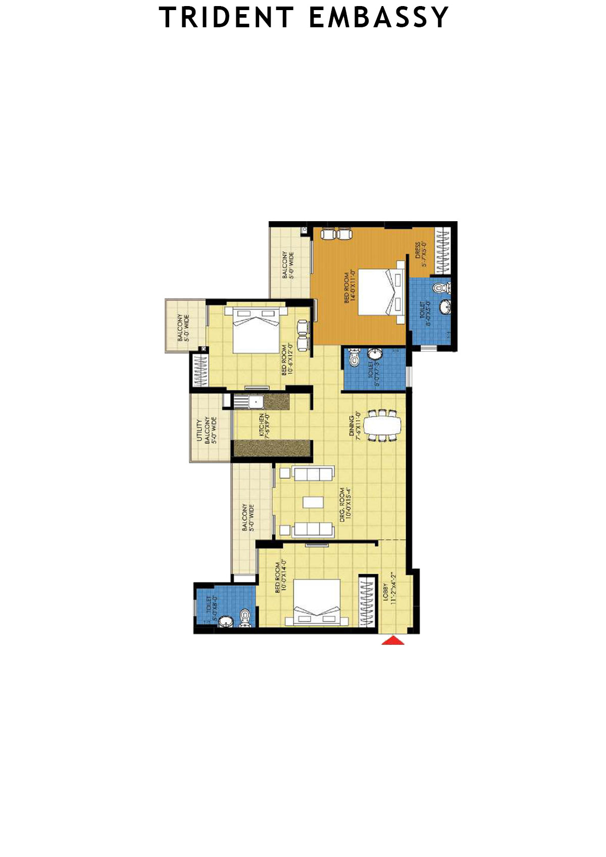 Trident Embassy Tower I Unit 1 Floor Plan