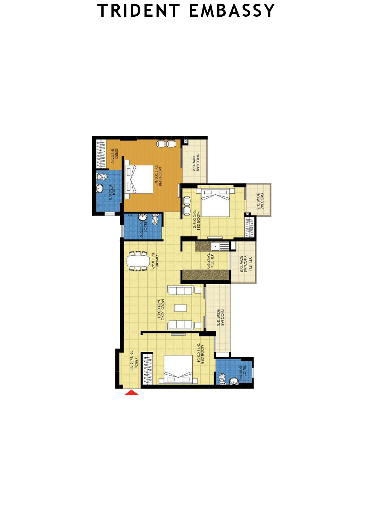 Trident Embassy Tower I Unit 2 Floor Plan