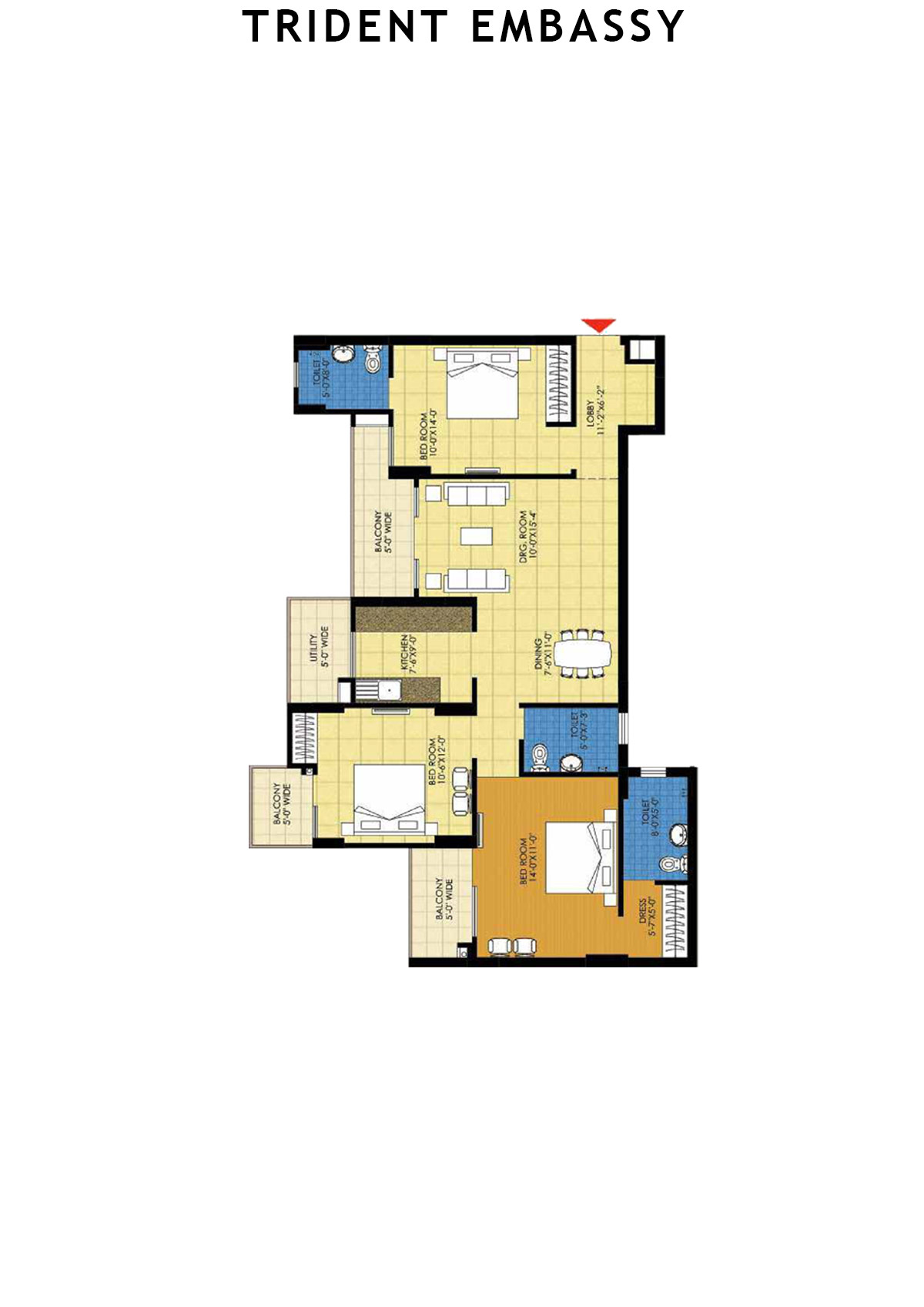 Trident Embassy Tower I Unit 3 Floor Plan