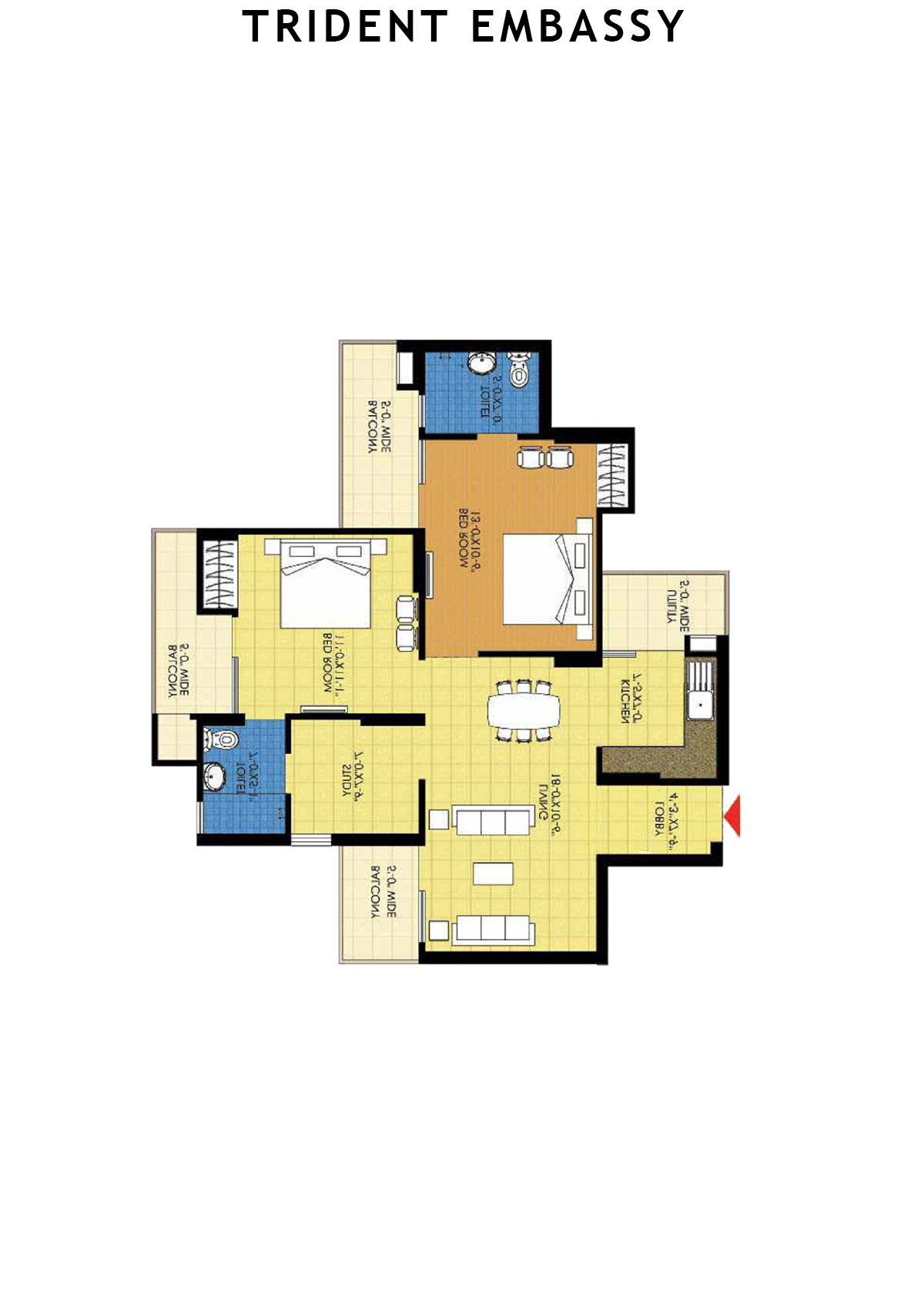 Trident Embassy Tower J Unit 1 Floor Plan