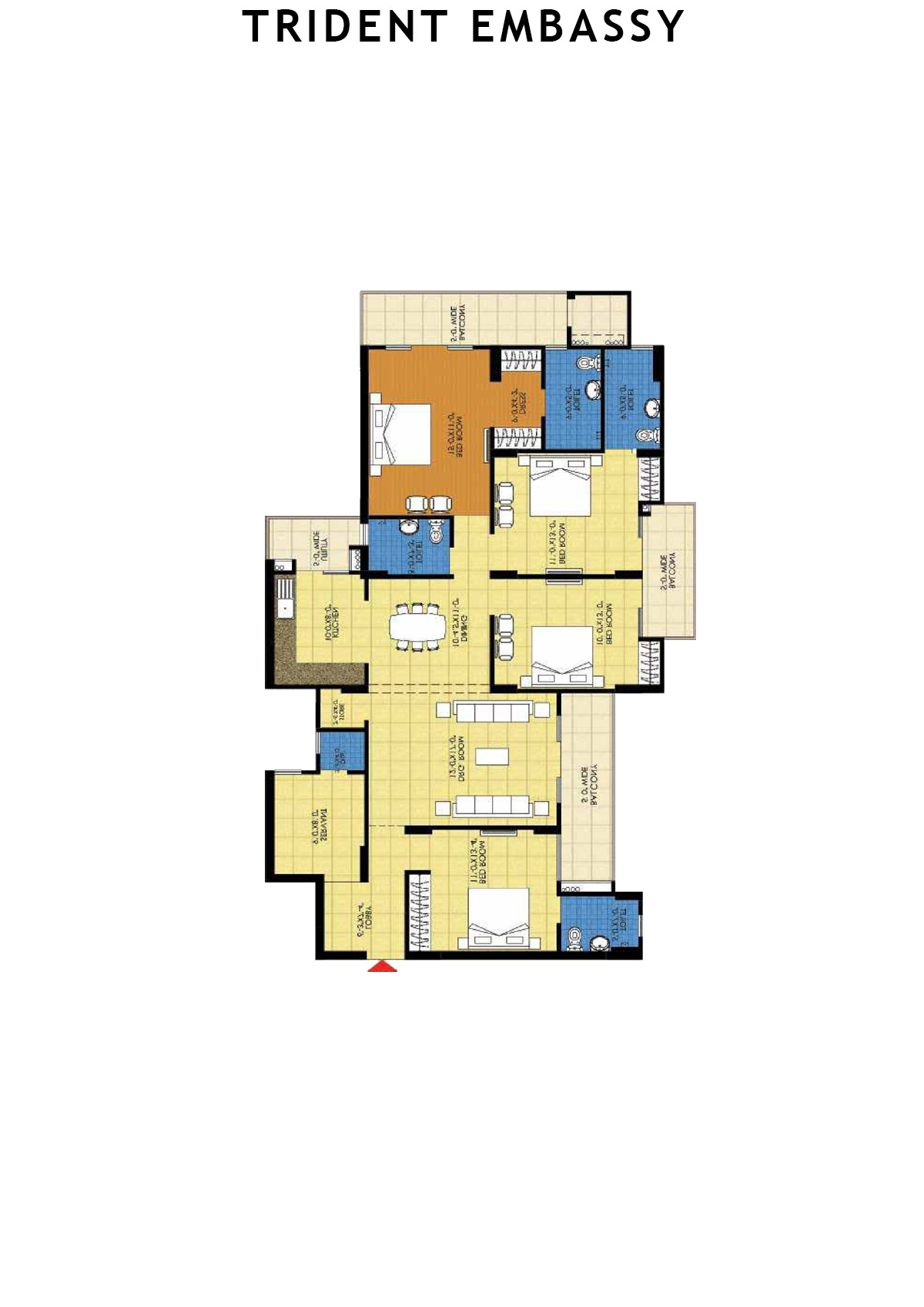 Trident Embassy Tower K Unit 2 Floor Plan