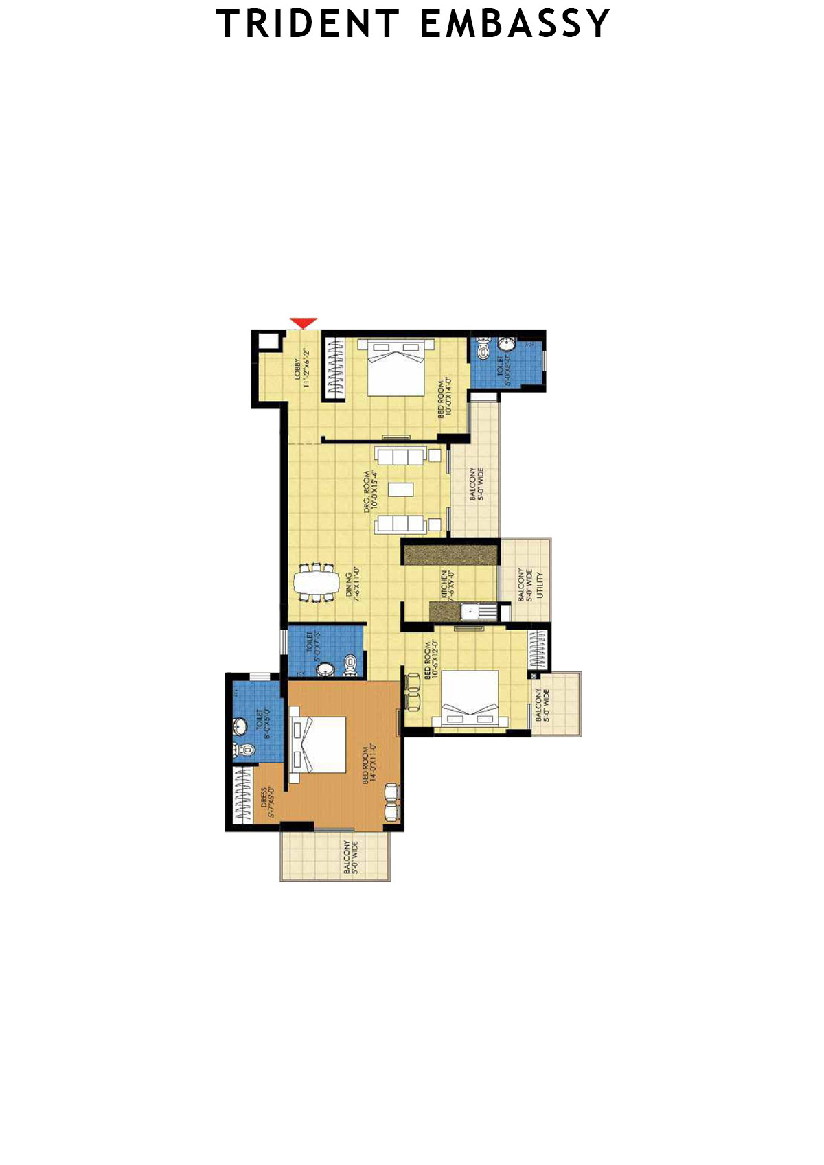 Trident Embassy Tower L Unit 1 Floor Plan