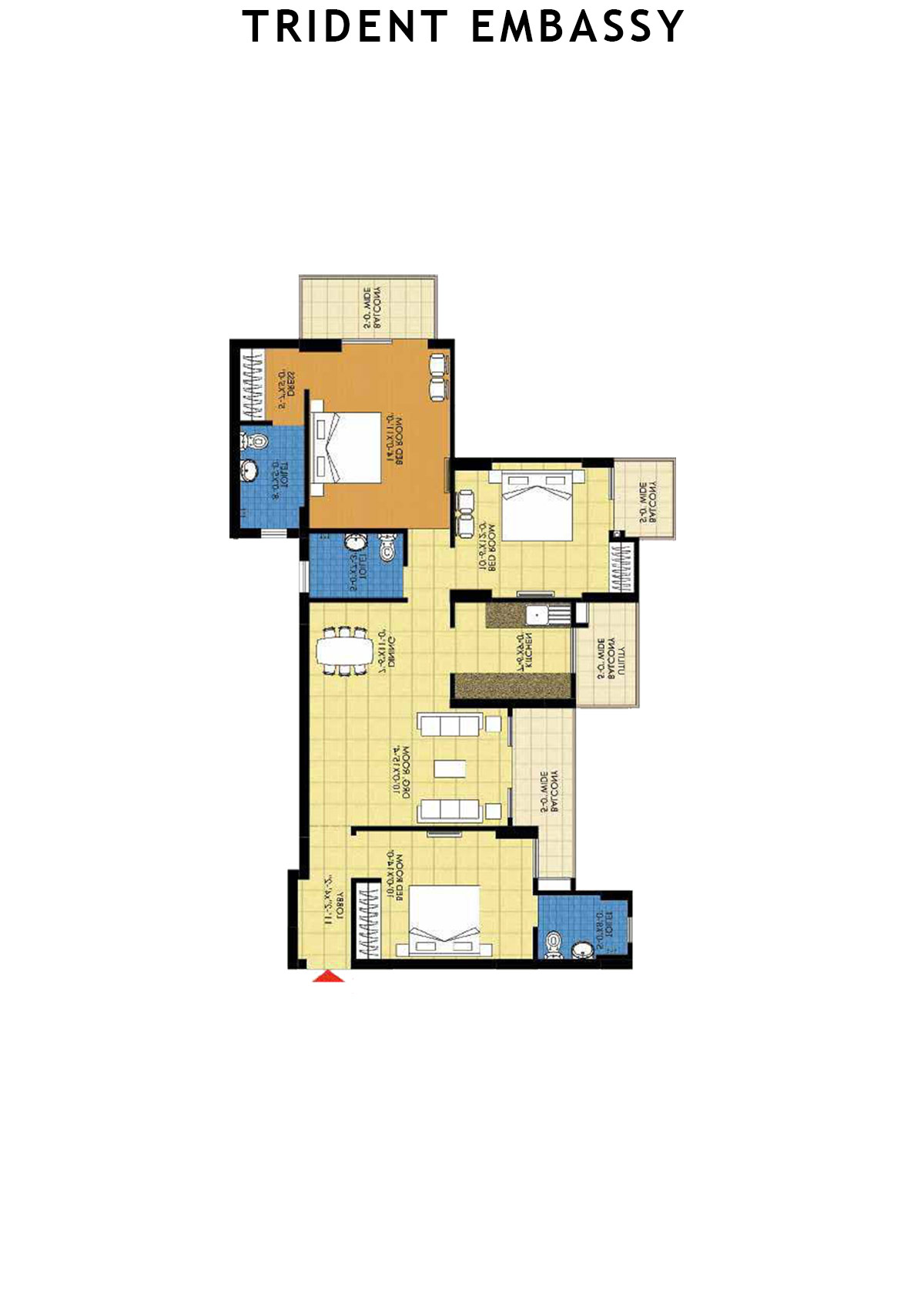 Trident Embassy Tower L Unit 3 Floor Plan