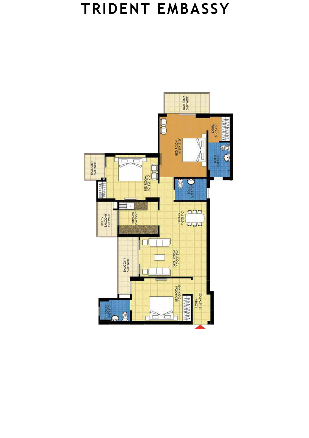 Trident Embassy Tower L Unit 4 Floor Plan