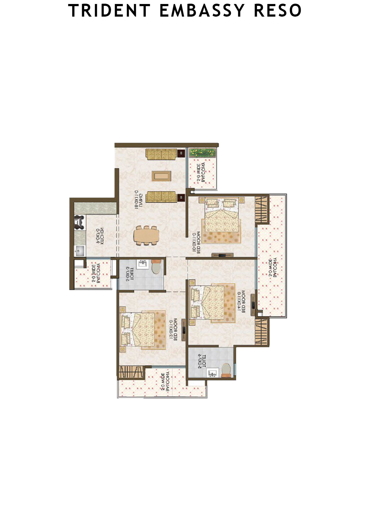 Trident Embassy Reso Tower 2 Unit 3 (Type 3(A) Floor Plan
