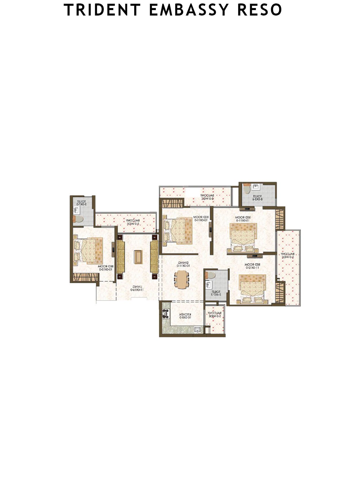 Trident Embassy Reso Tower 5 Unit 1 (Type 4(A) Floor Plan