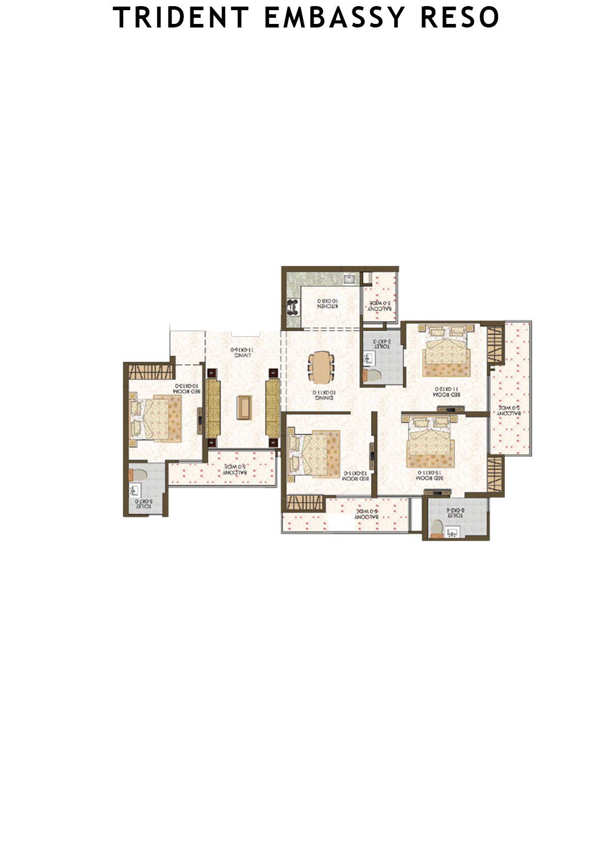 Trident Embassy Reso Tower 5 Unit 3 (Type 4(A) Floor Plan