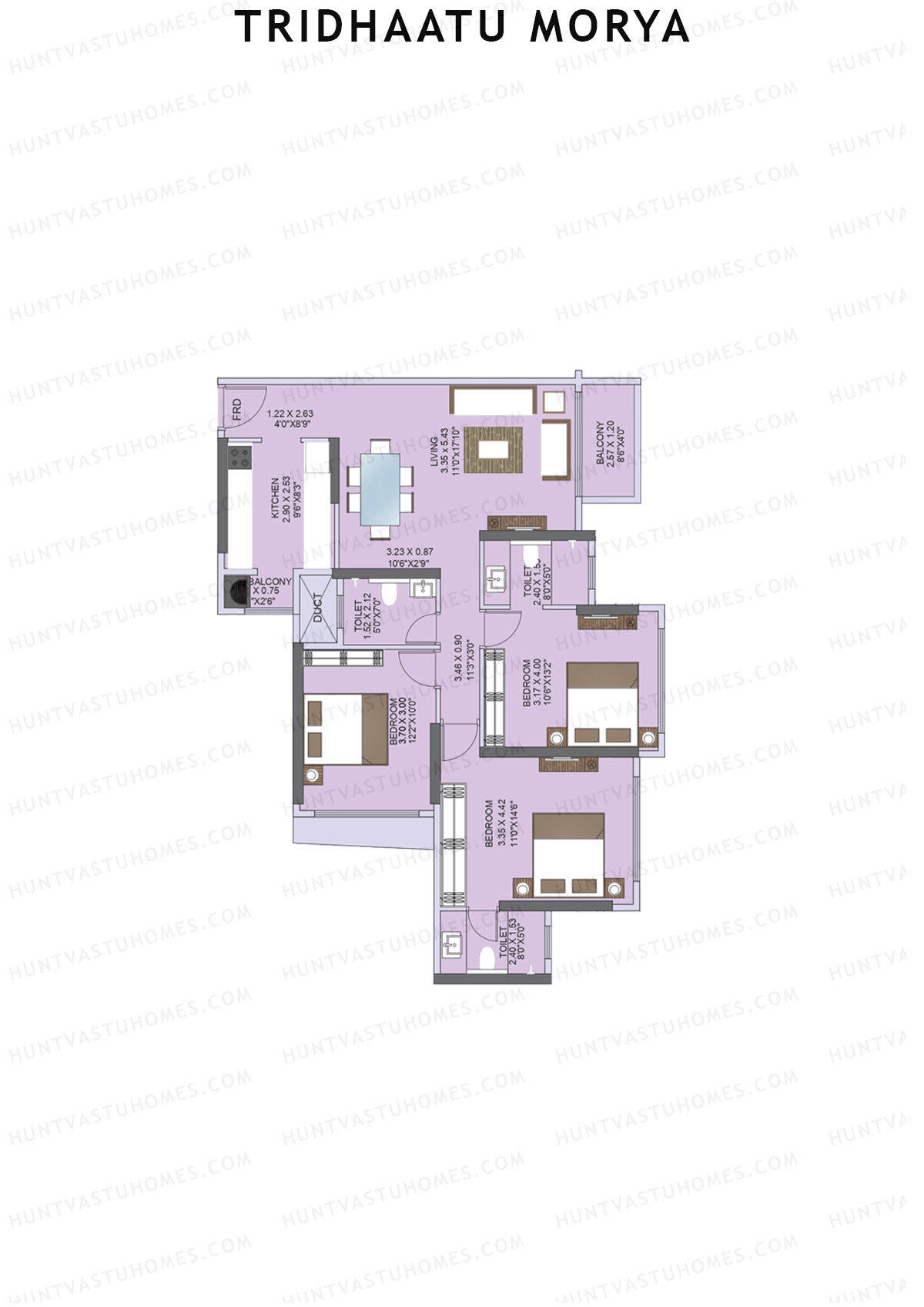 Tridhaatu Morya Wing A Unit 3 Floor Plan