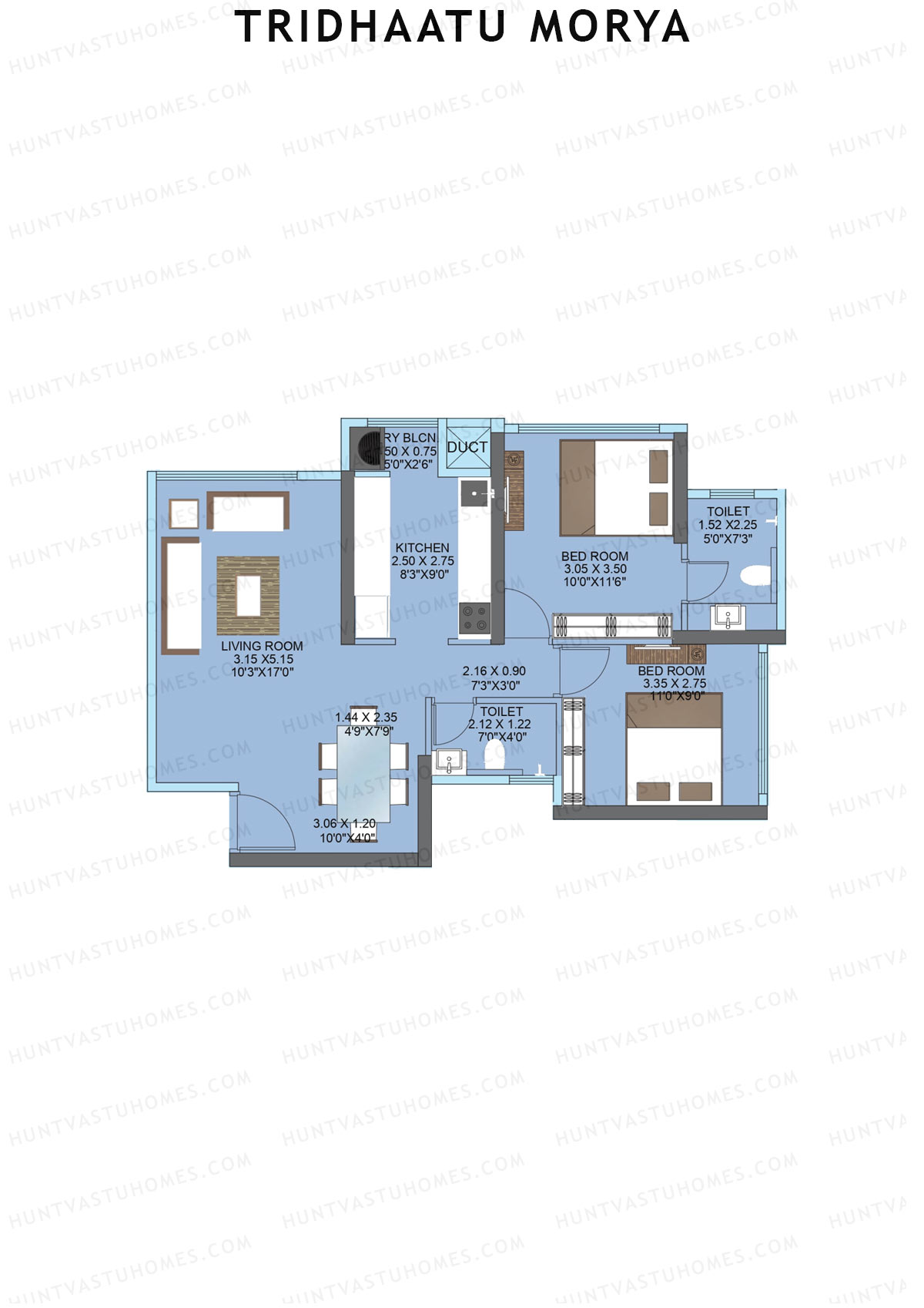 Tridhaatu Morya Wing A Unit 5 (Type III) Floor Plan
