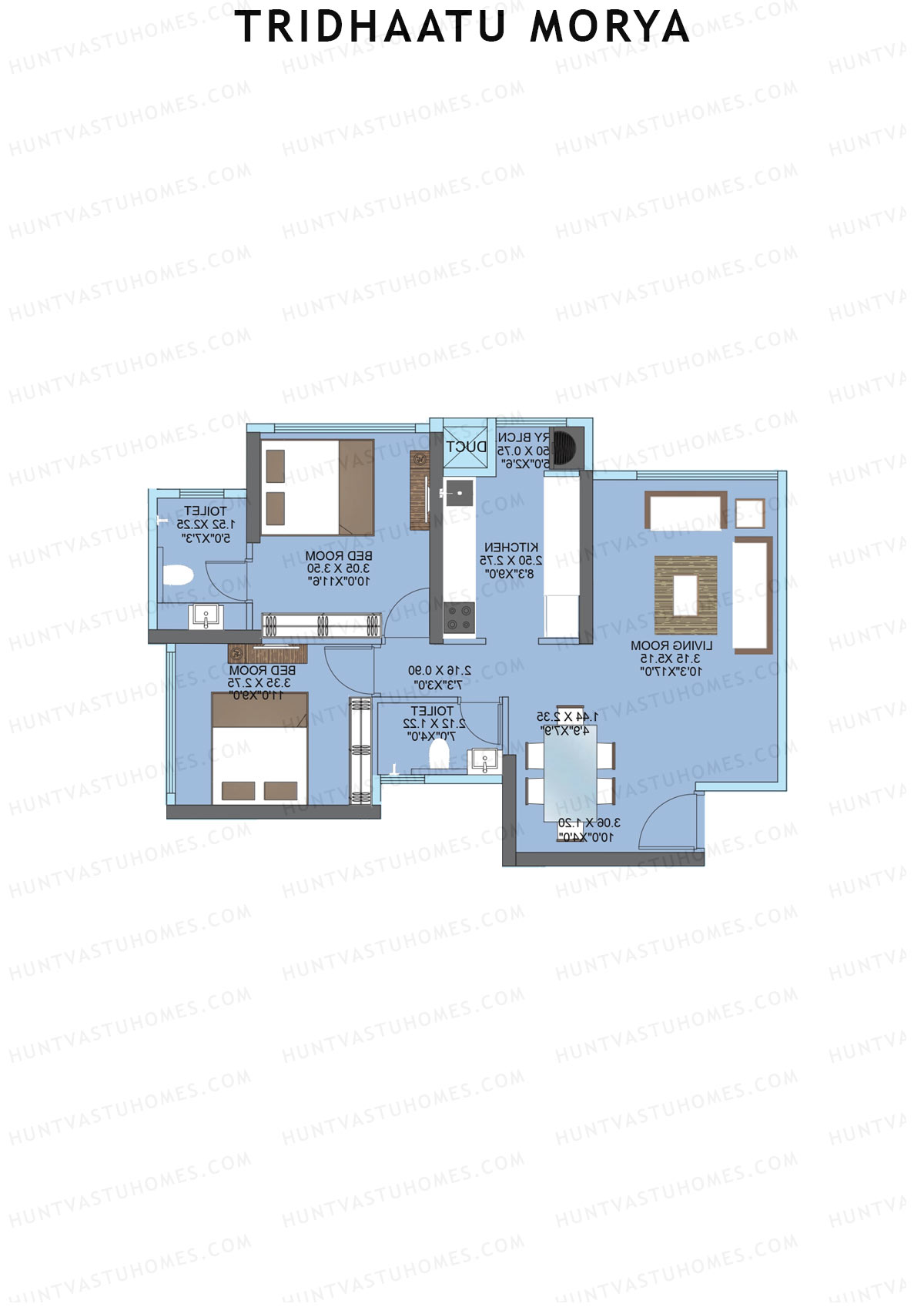 Tridhaatu Morya Wing A Unit 6 (Type III) Floor Plan