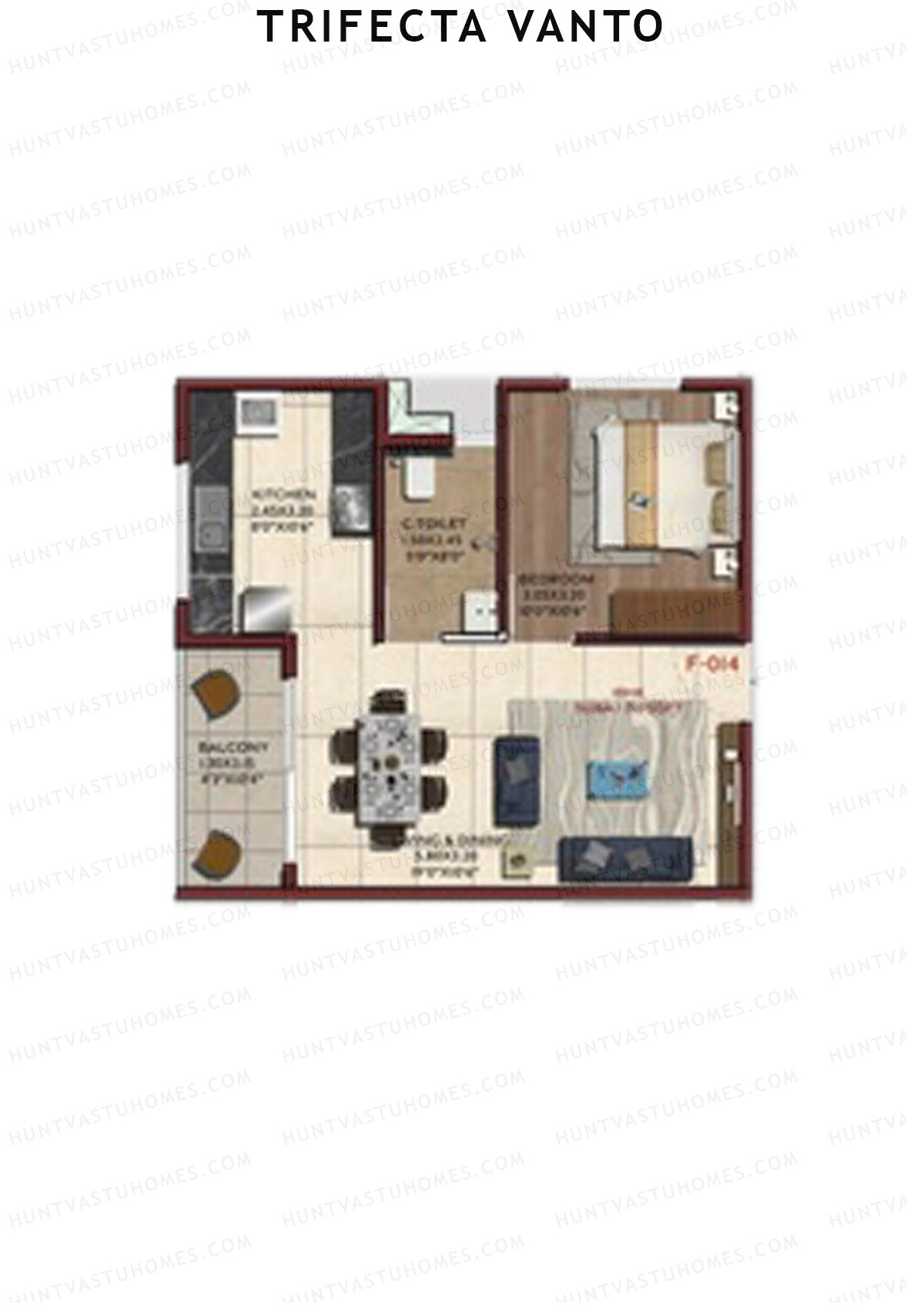 Trifecta Vanto Tower A Unit 14 Floor Plan