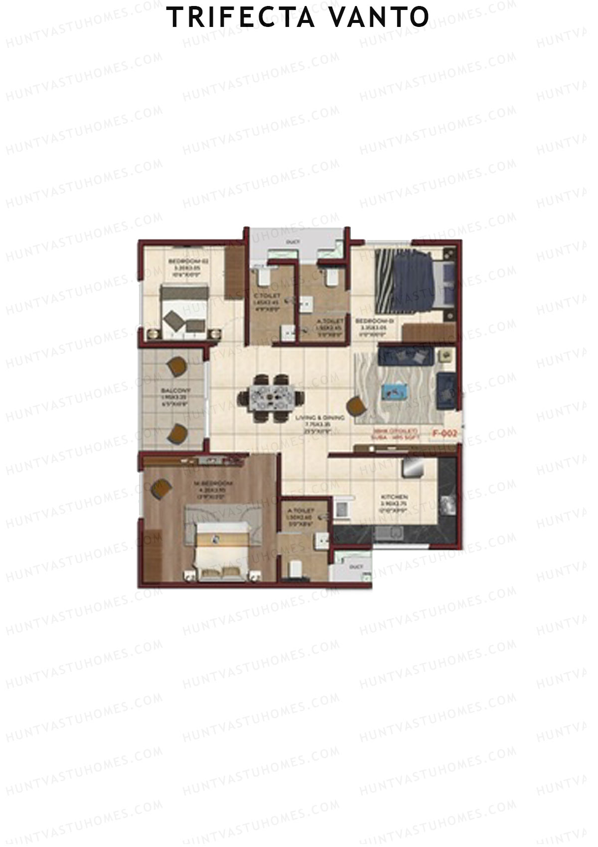 Trifecta Vanto Tower A Unit 2 Floor Plan