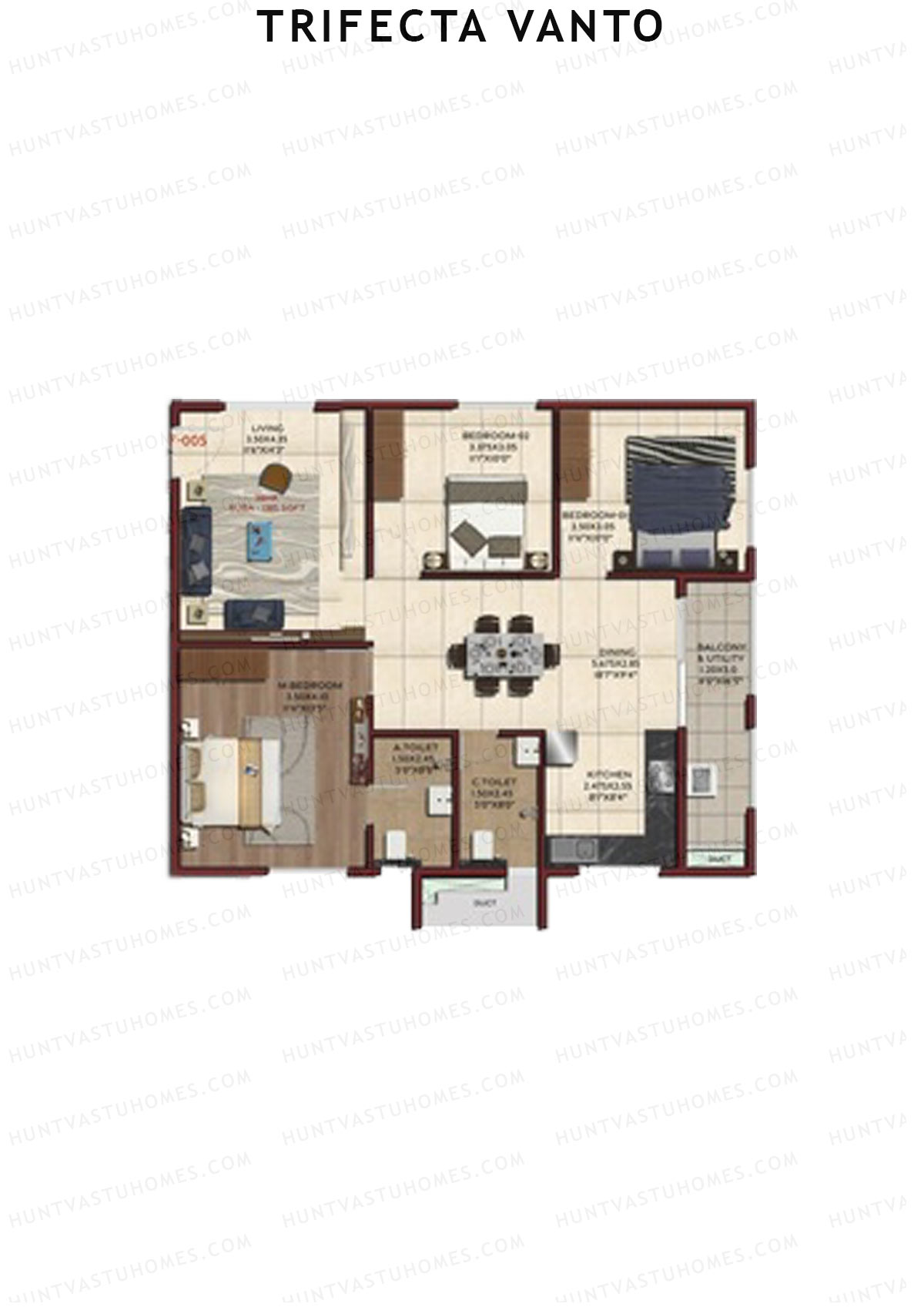 Trifecta Vanto Tower A Unit 5 Floor Plan
