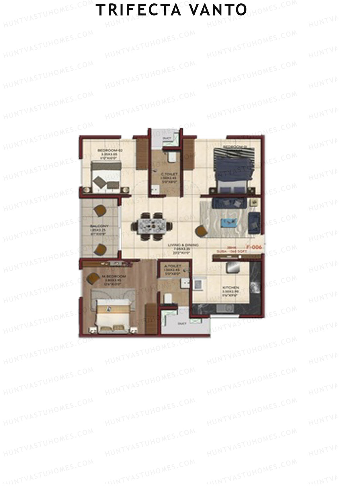 Trifecta Vanto Tower A Unit 6 Floor Plan