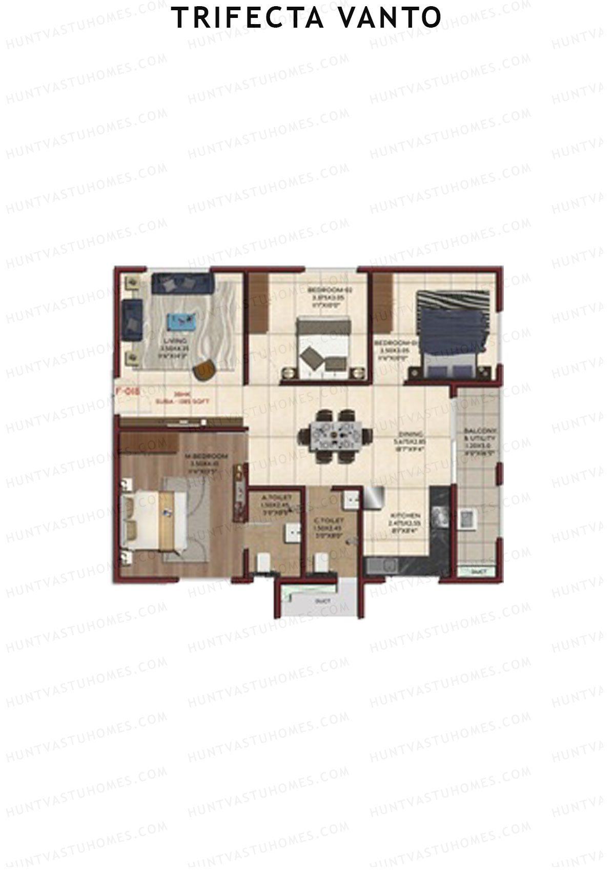 Trifecta Vanto Tower A Unit 7 Floor Plan