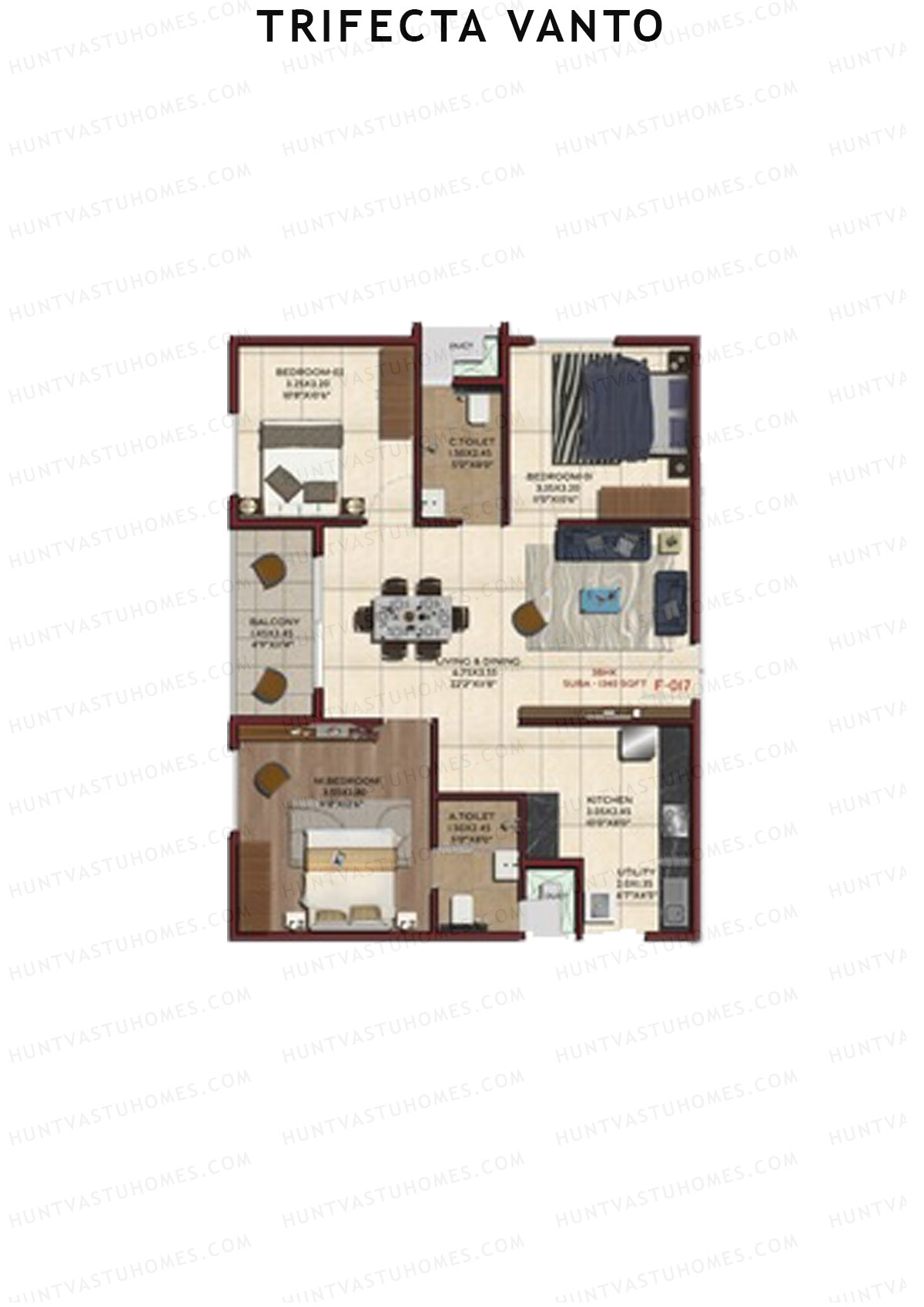 Trifecta Vanto Tower A Unit 8 Floor Plan