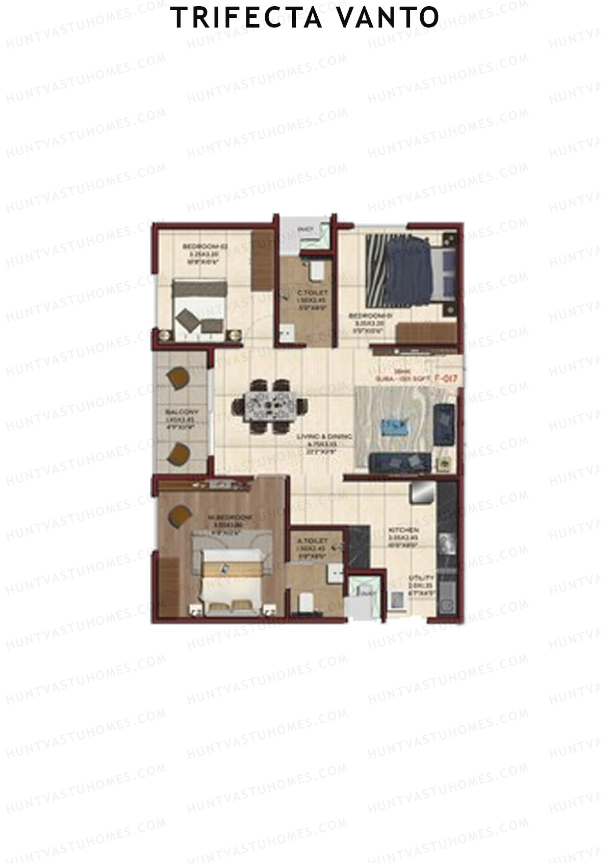 Trifecta Vanto Tower B Unit 19 Floor Plan