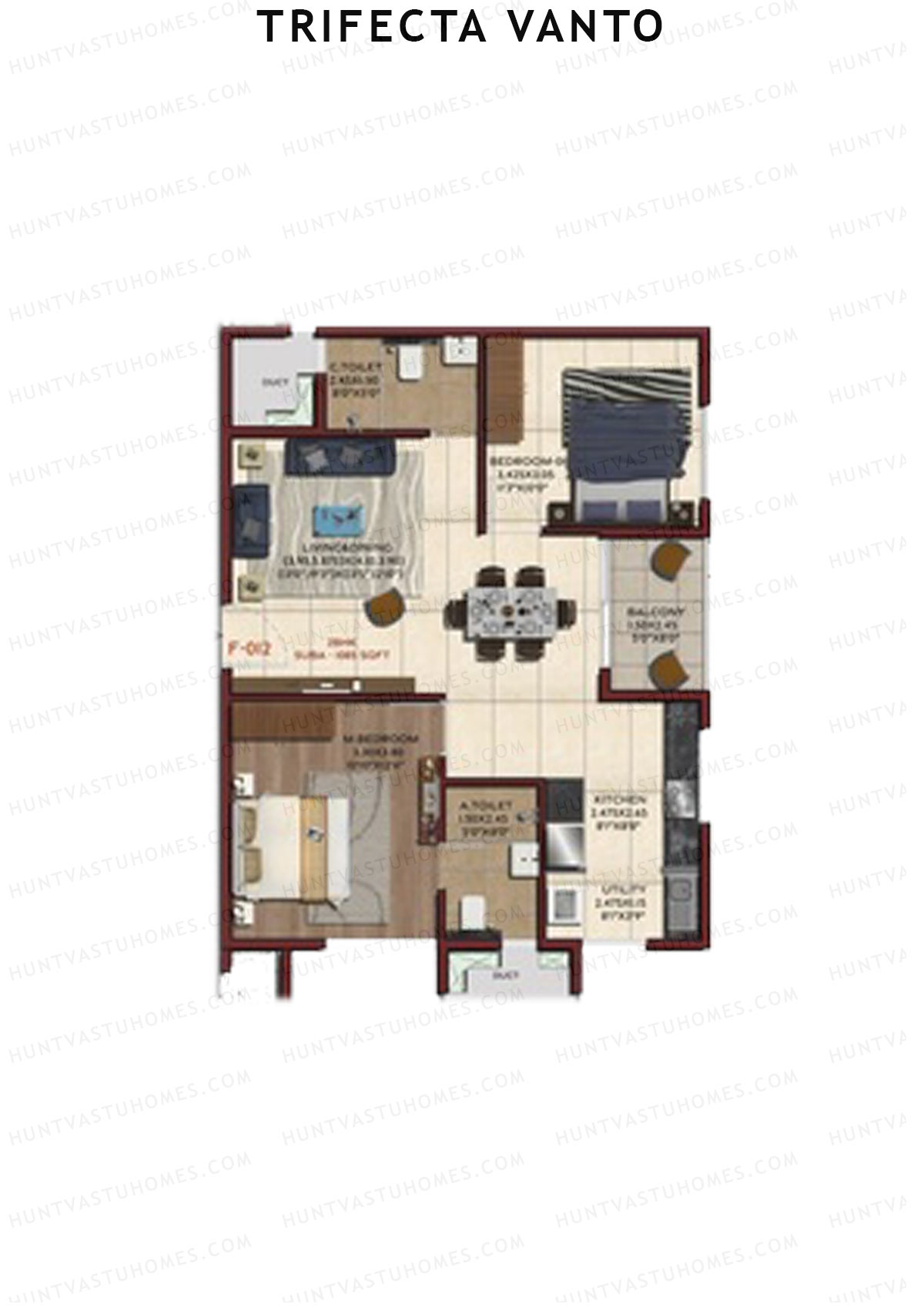 Trifecta Vanto Tower B Unit 24 Floor Plan