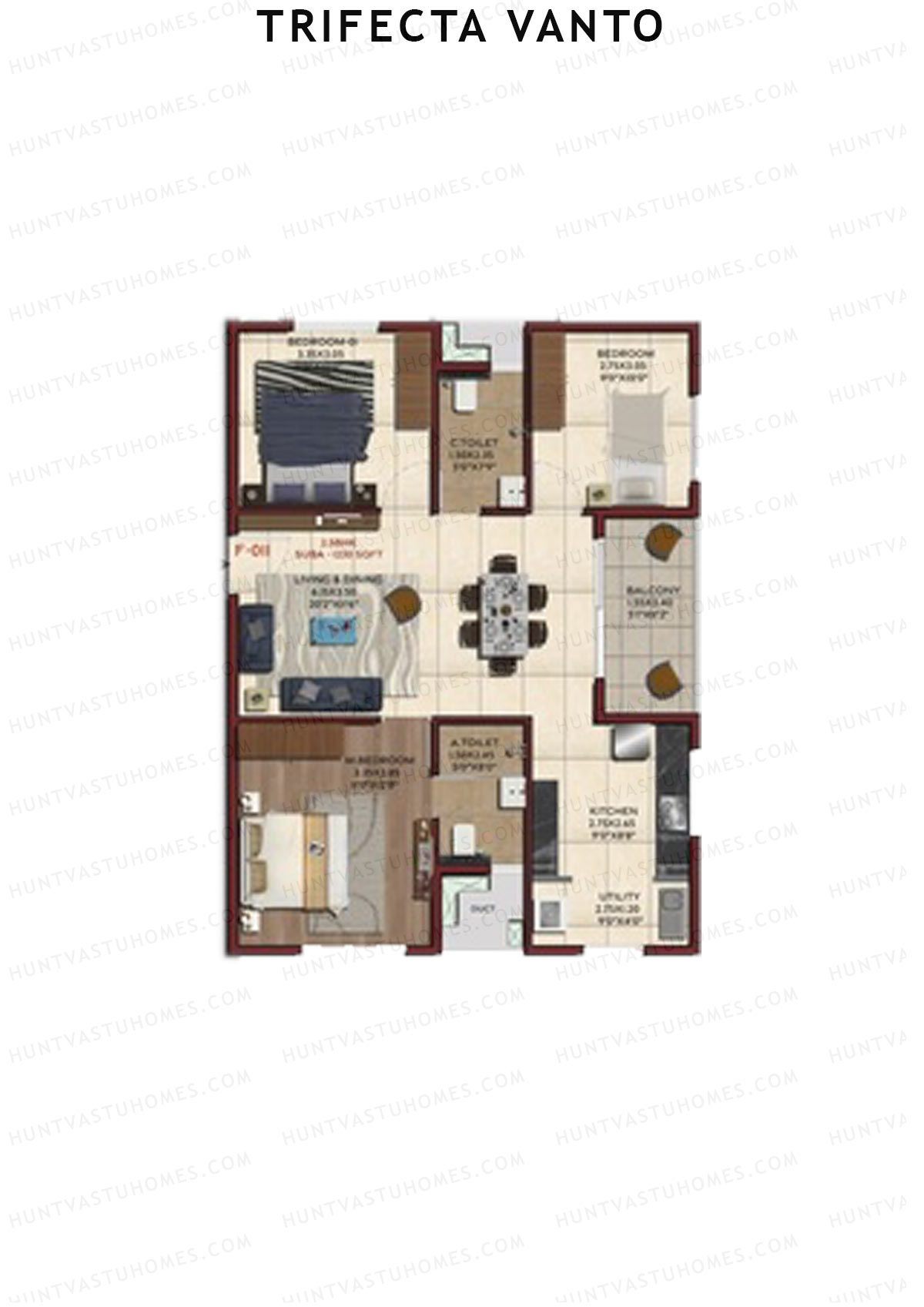 Trifecta Vanto Tower B Unit 26 Floor Plan