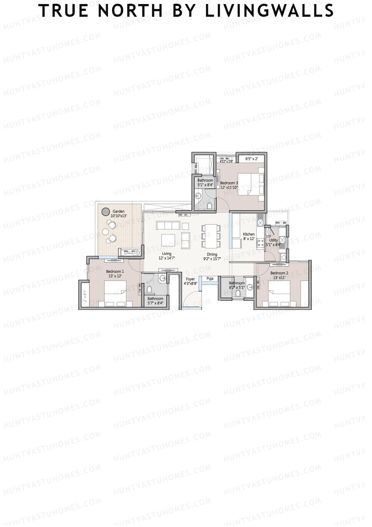 True North by LivingWalls Tower A Unit 1 (Type A) Floor Plan