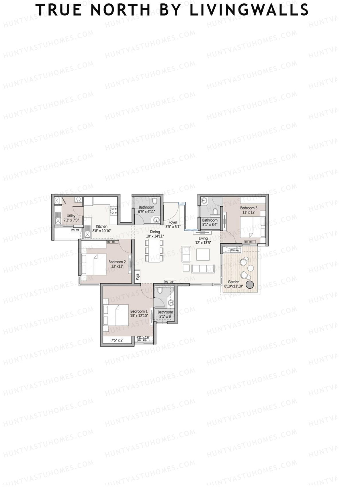 True North by LivingWalls Tower A Unit 4 (Type A) Floor Plan