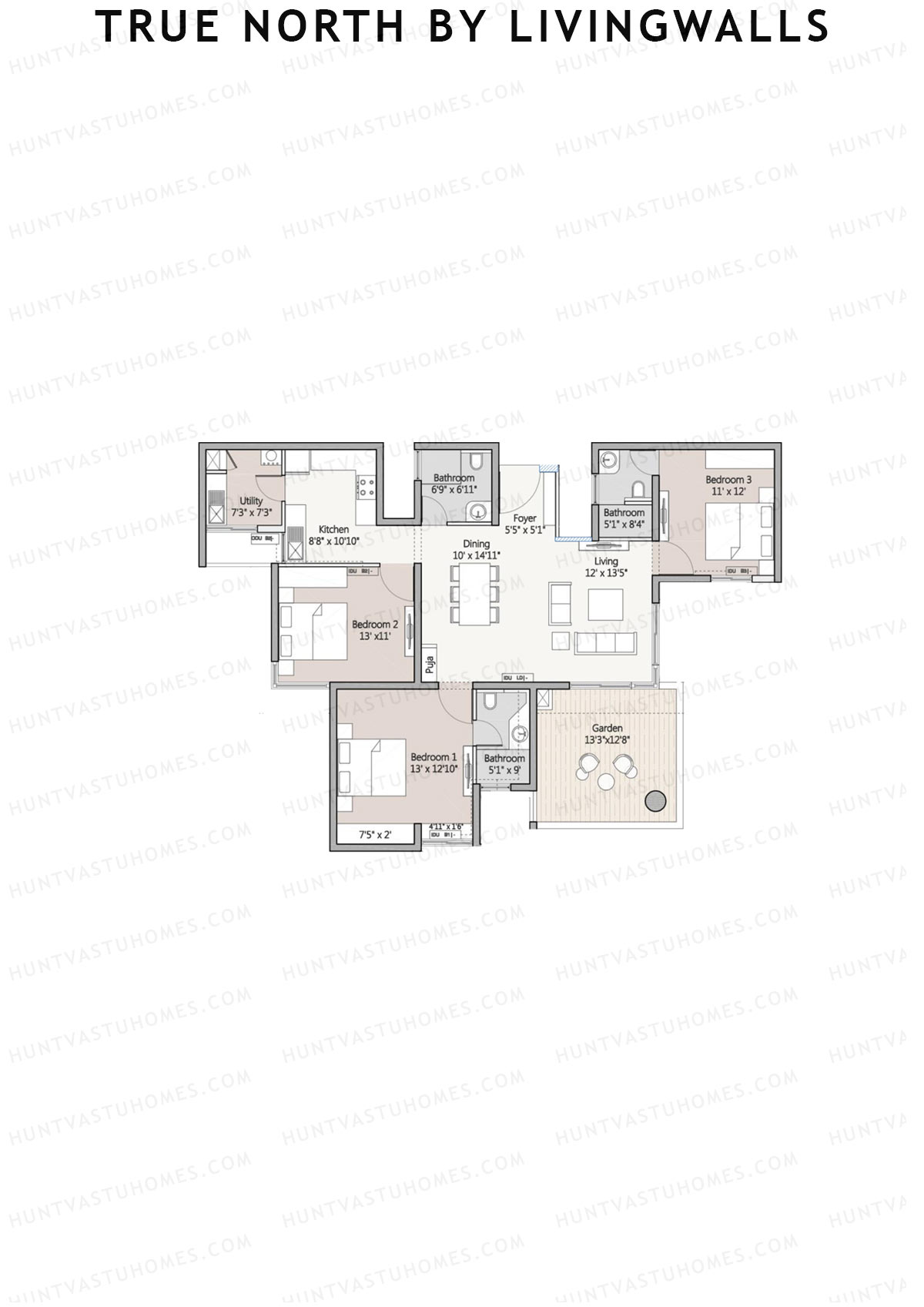 True North by LivingWalls Tower A Unit 4 (Type B) Floor Plan