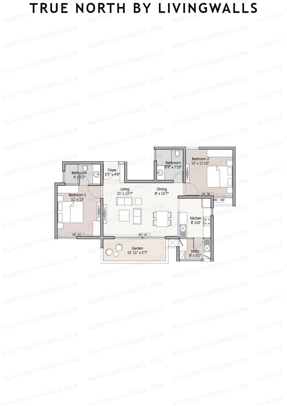 True North by LivingWalls Tower A Unit 5 Floor Plan