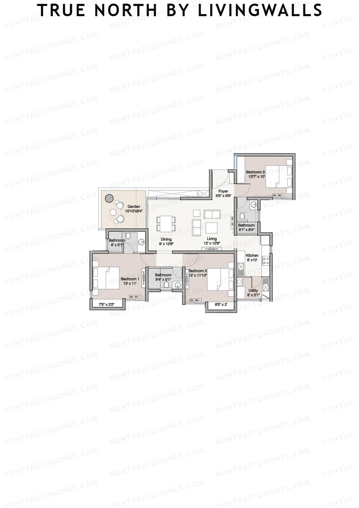 True North by LivingWalls Tower A Unit 6 (Type A) Floor Plan