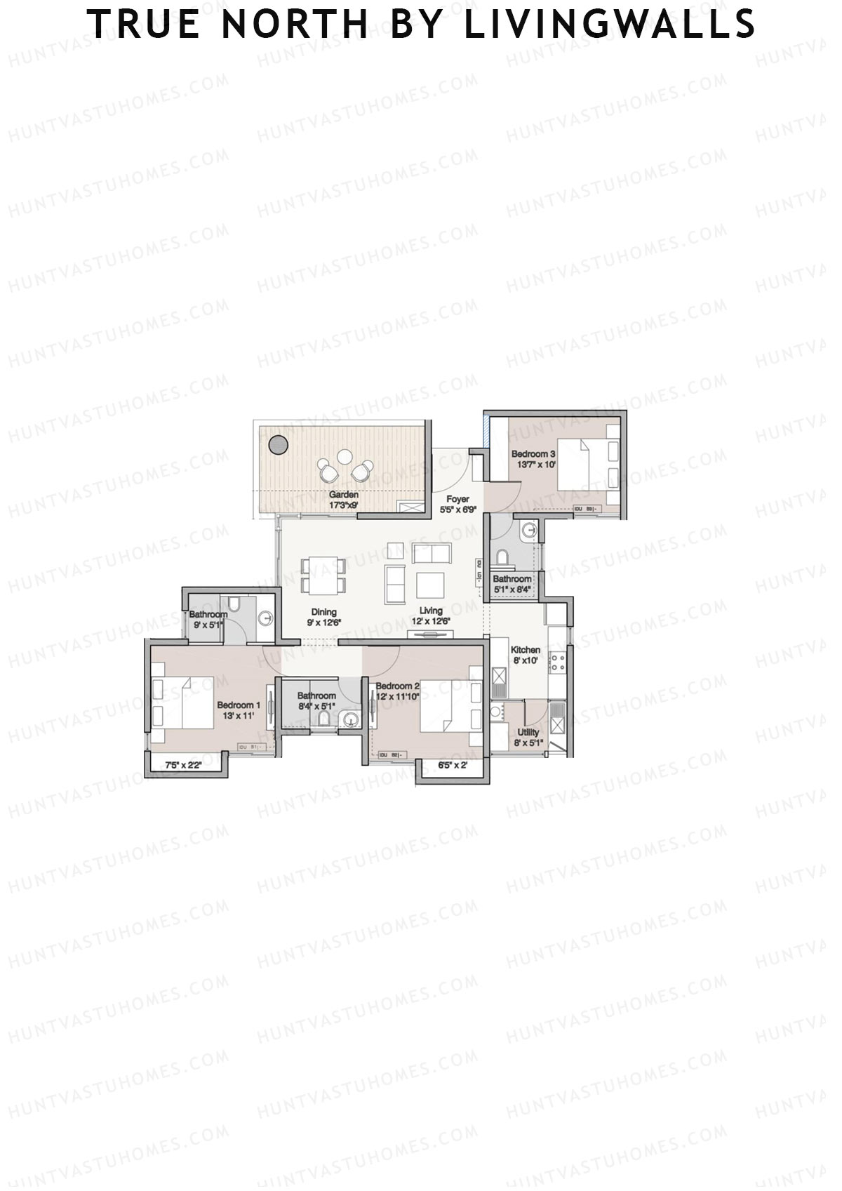True North by LivingWalls Tower A Unit 6 (Type B) Floor Plan