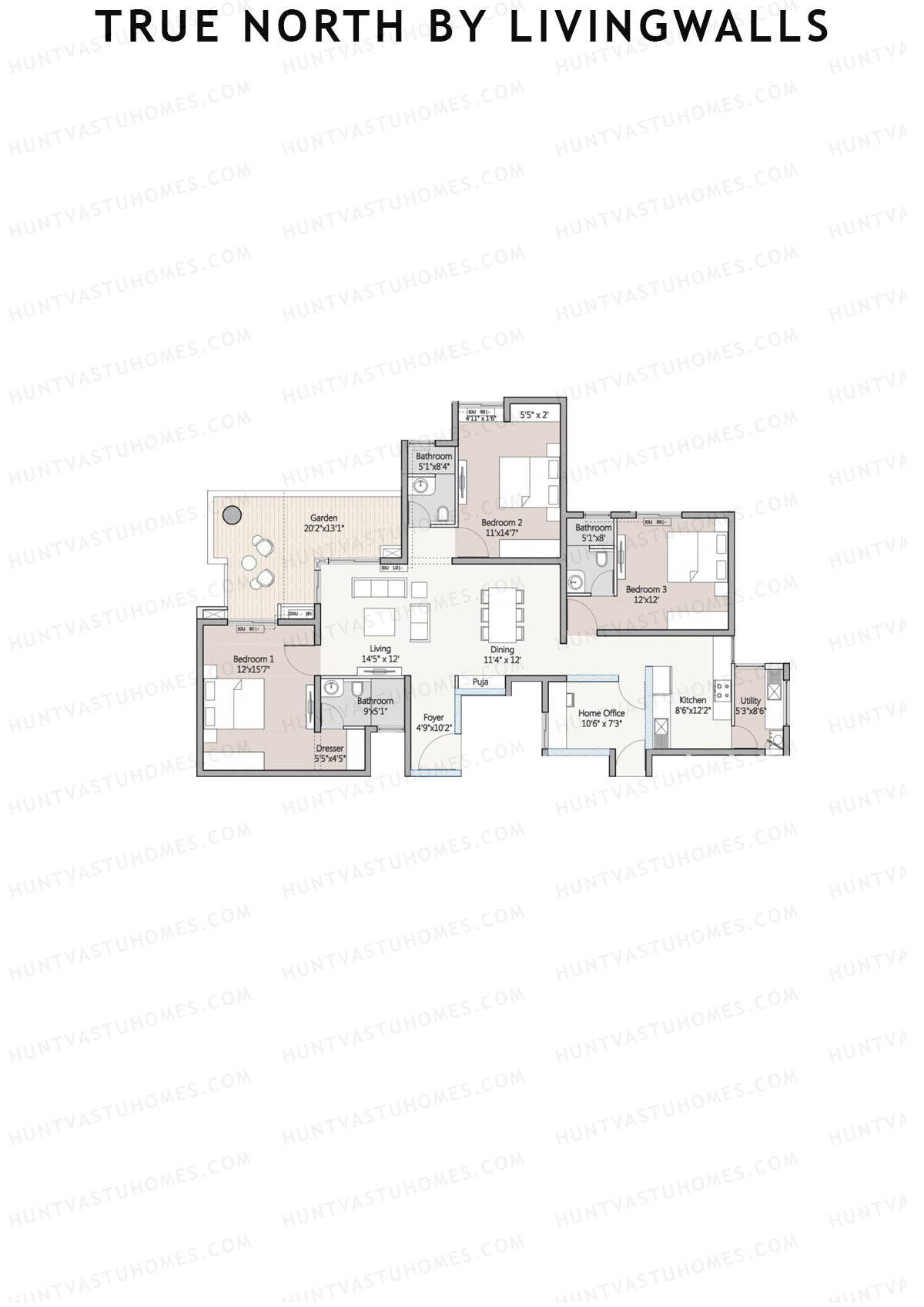 True North by LivingWalls Tower B Unit 1 (Type A) Floor Plan