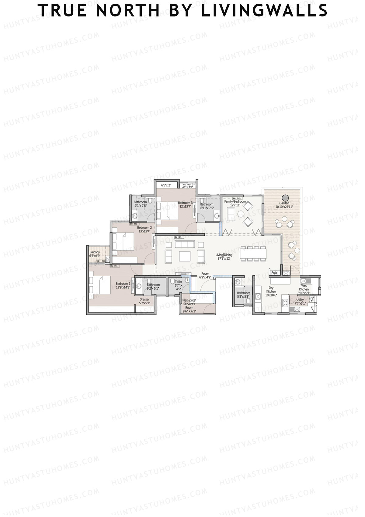 True North by LivingWalls Tower B Unit 2 (Type B) Floor Plan
