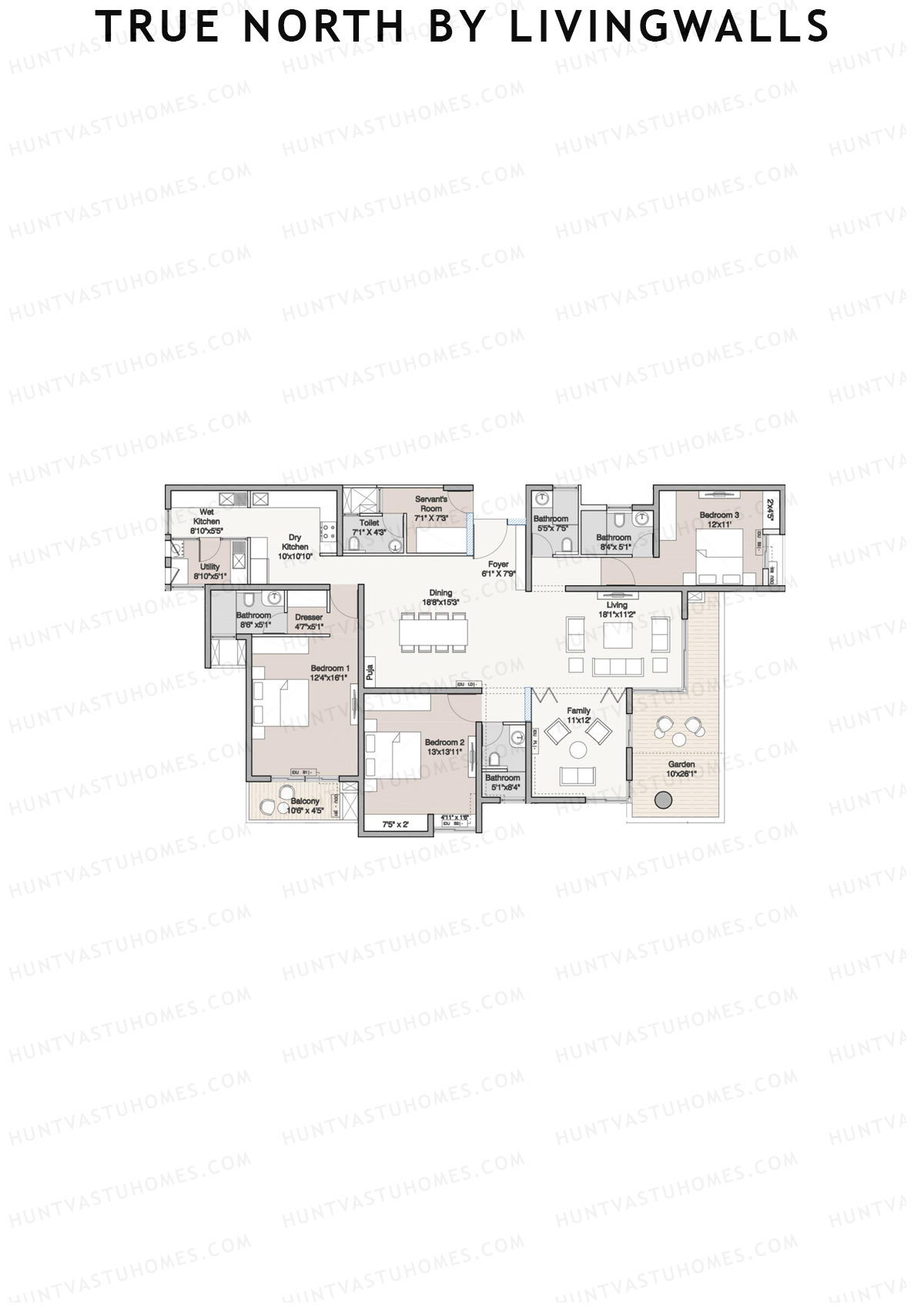 True North by LivingWalls Tower B Unit 3 (Type B) Floor Plan