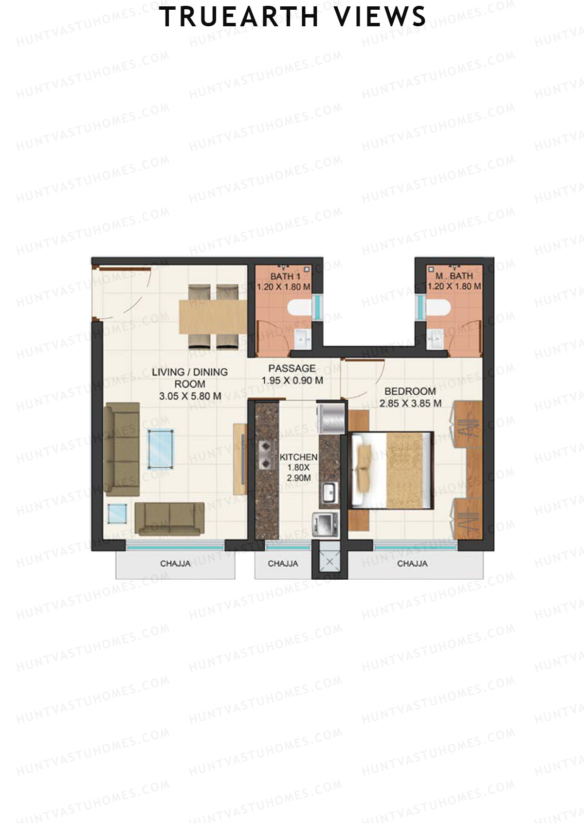TruEarth Views Wing A Unit 2 Floor Plan