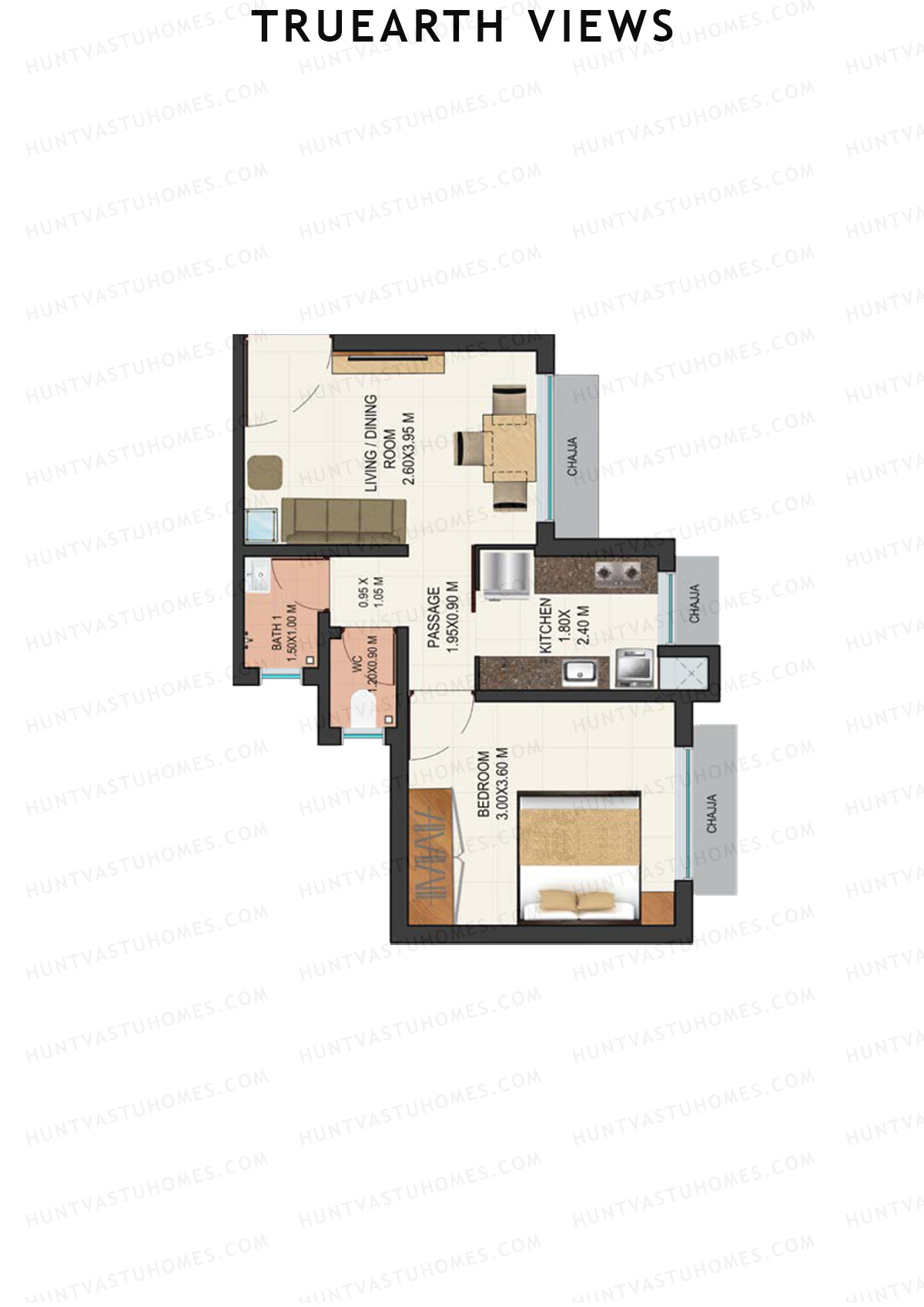 TruEarth Views Wing B Unit 1 Floor Plan